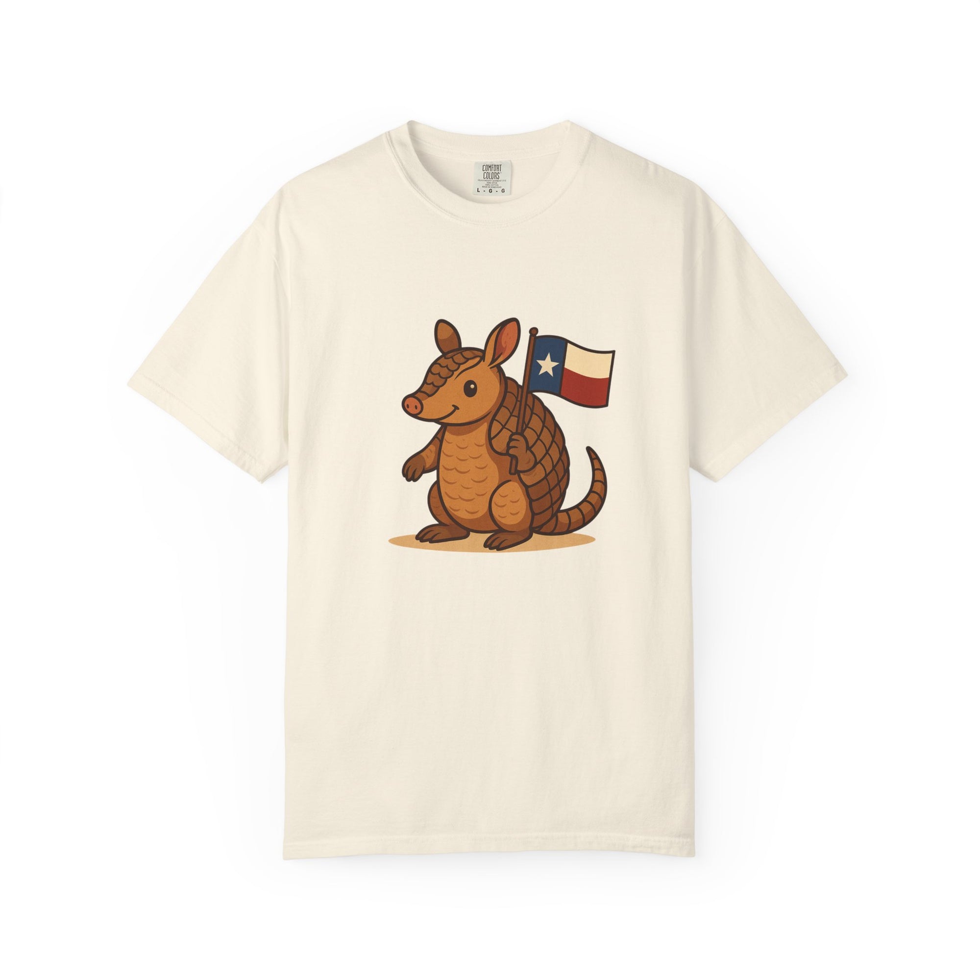 Armadillo holding Texas Flag Unisex Garment-Dyed T-shirt