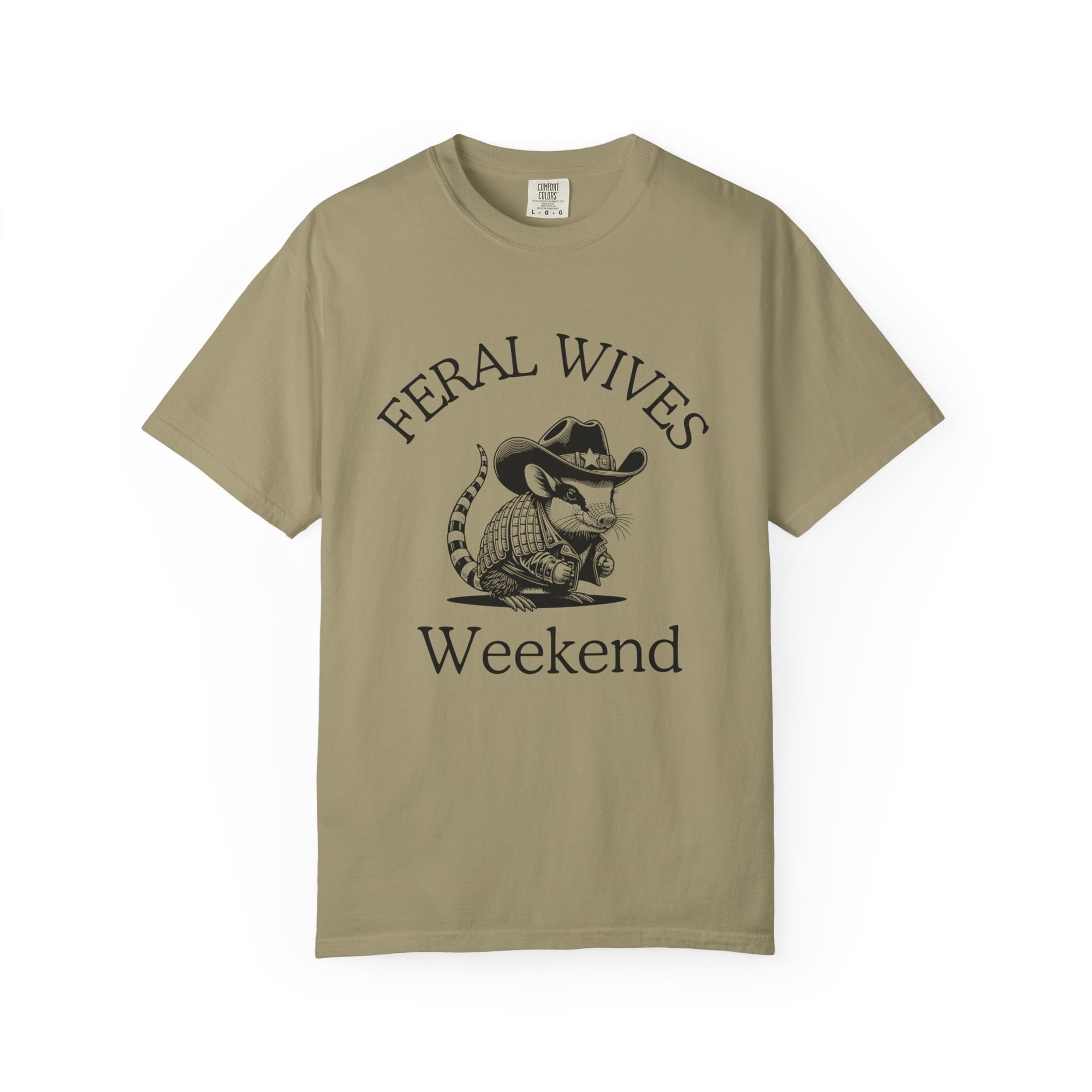 Armadillo Texas Feral Wives Graphic T-Shirt, Fun Weekend Tee, Unisex Casual Shirt, Gift for Friends, Cowboy Armadillo Design
