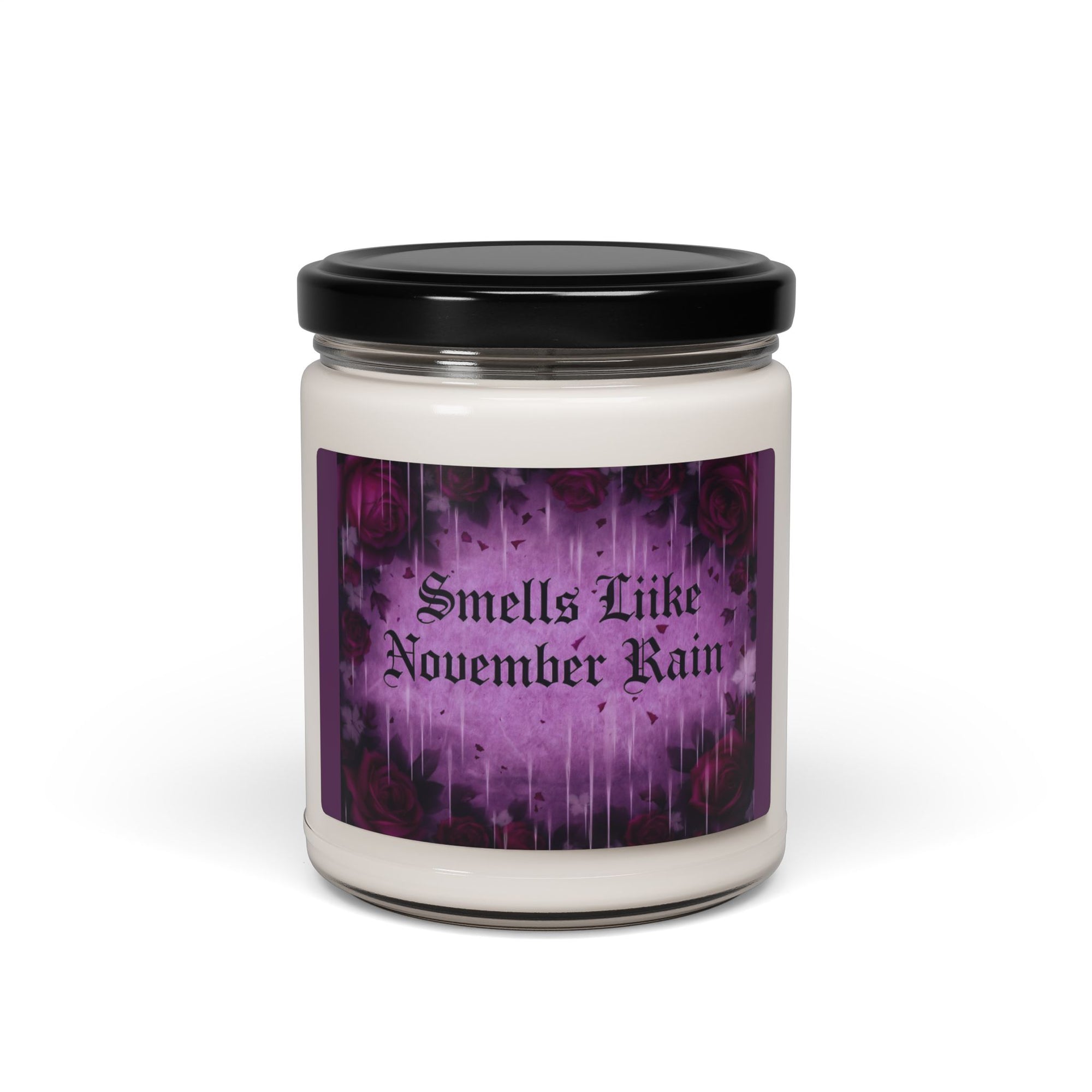 Smells Like November Rain Soy Candle | 90s Nostalgia Gift | Guns N’ Roses Inspired Candle | Retro Funny Candle for Music Lovers