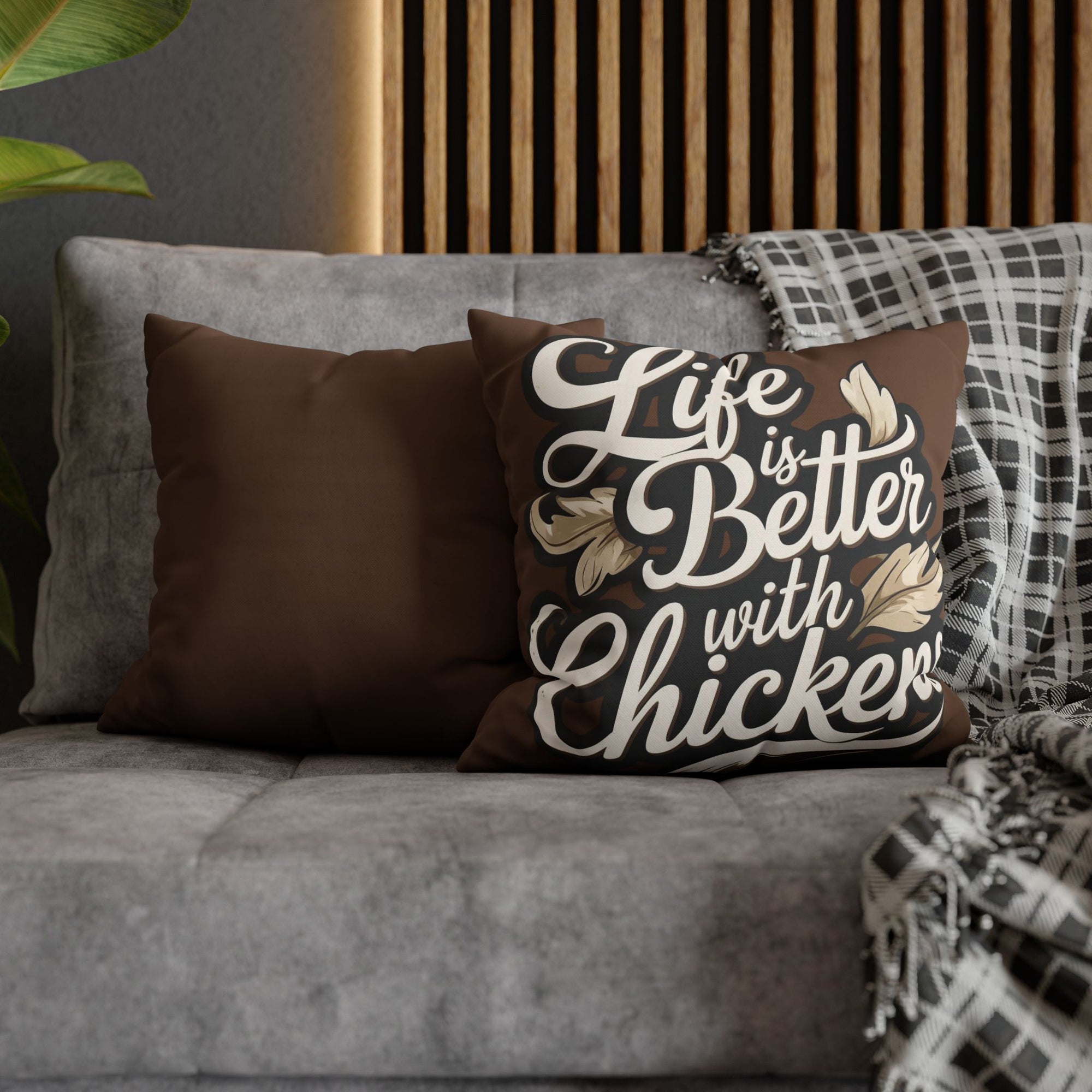Life is Better with Chickens Pillow Cover – Rustic Farmhouse Chicken Decor – Gift for Chicken Lovers Cozy Chicken Lover Pillowcase - Farmhouse Decor, Gift for Poultry Enthusiasts, Home Accent, Chickens Pillow Cover, Country Style