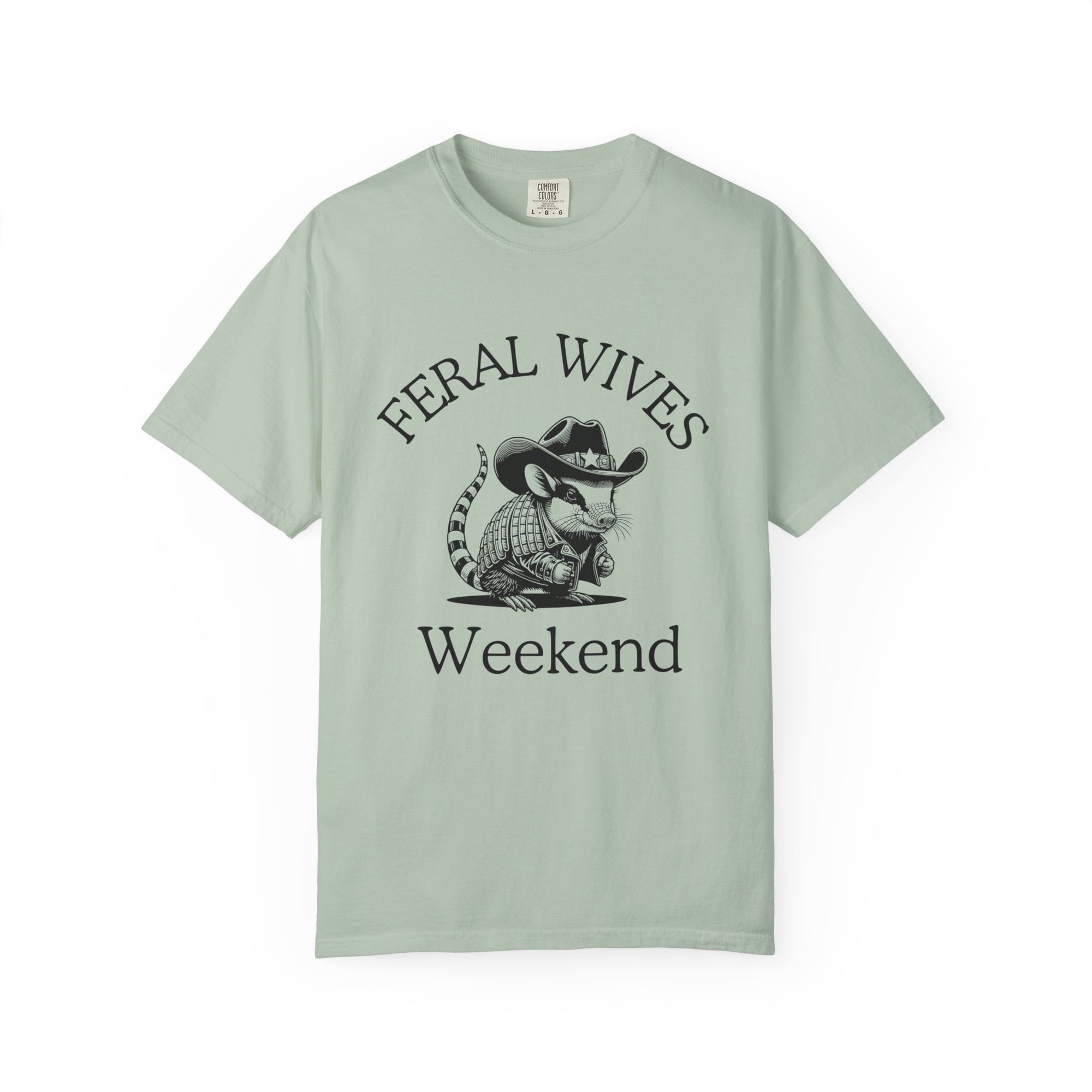 Armadillo Texas Feral Wives Graphic T-Shirt, Fun Weekend Tee, Unisex Casual Shirt, Gift for Friends, Cowboy Armadillo Design