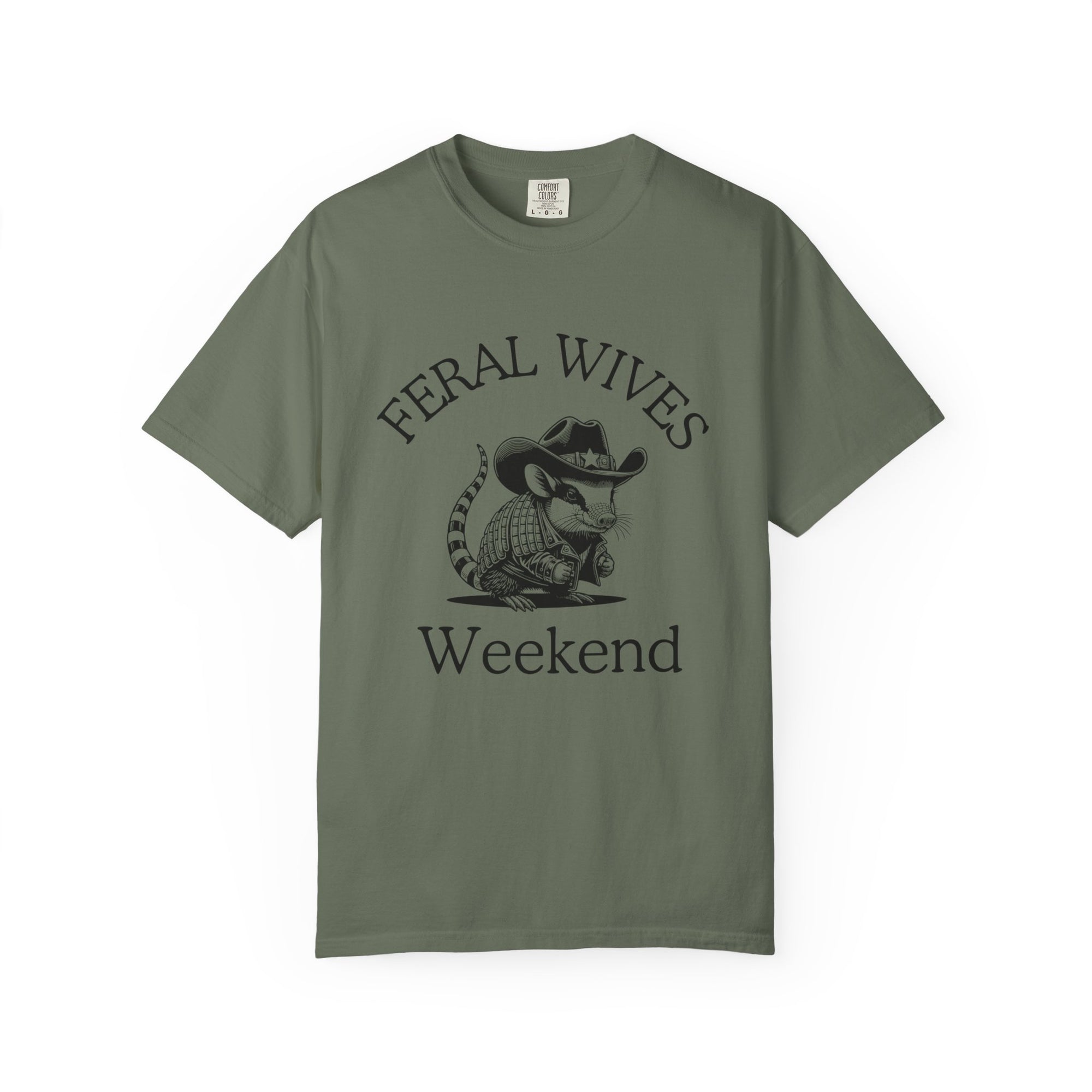 Armadillo Texas Feral Wives Graphic T-Shirt, Fun Weekend Tee, Unisex Casual Shirt, Gift for Friends, Cowboy Armadillo Design