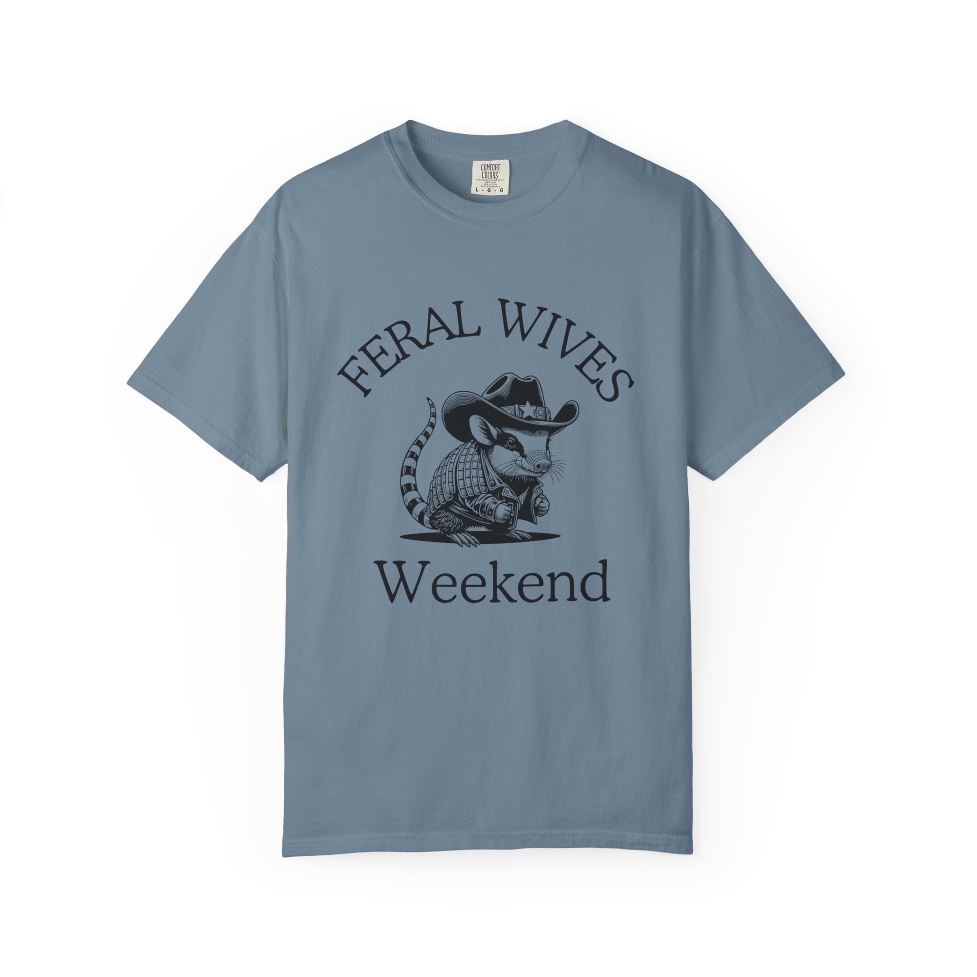 Armadillo Texas Feral Wives Graphic T-Shirt, Fun Weekend Tee, Unisex Casual Shirt, Gift for Friends, Cowboy Armadillo Design