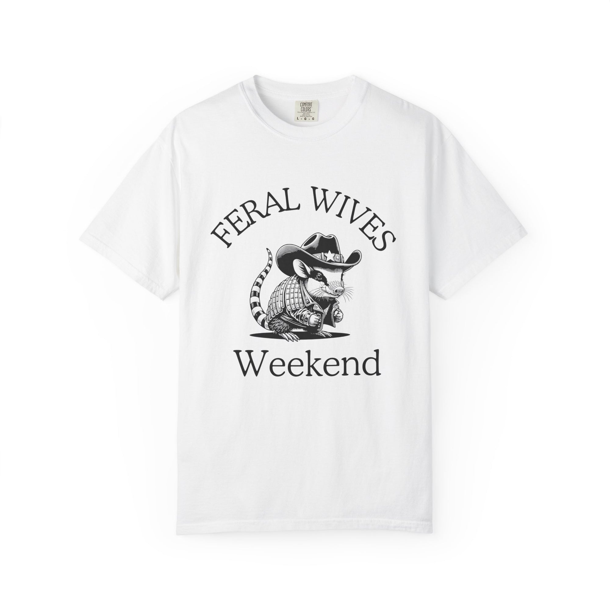 Armadillo Texas Feral Wives Graphic T-Shirt, Fun Weekend Tee, Unisex Casual Shirt, Gift for Friends, Cowboy Armadillo Design