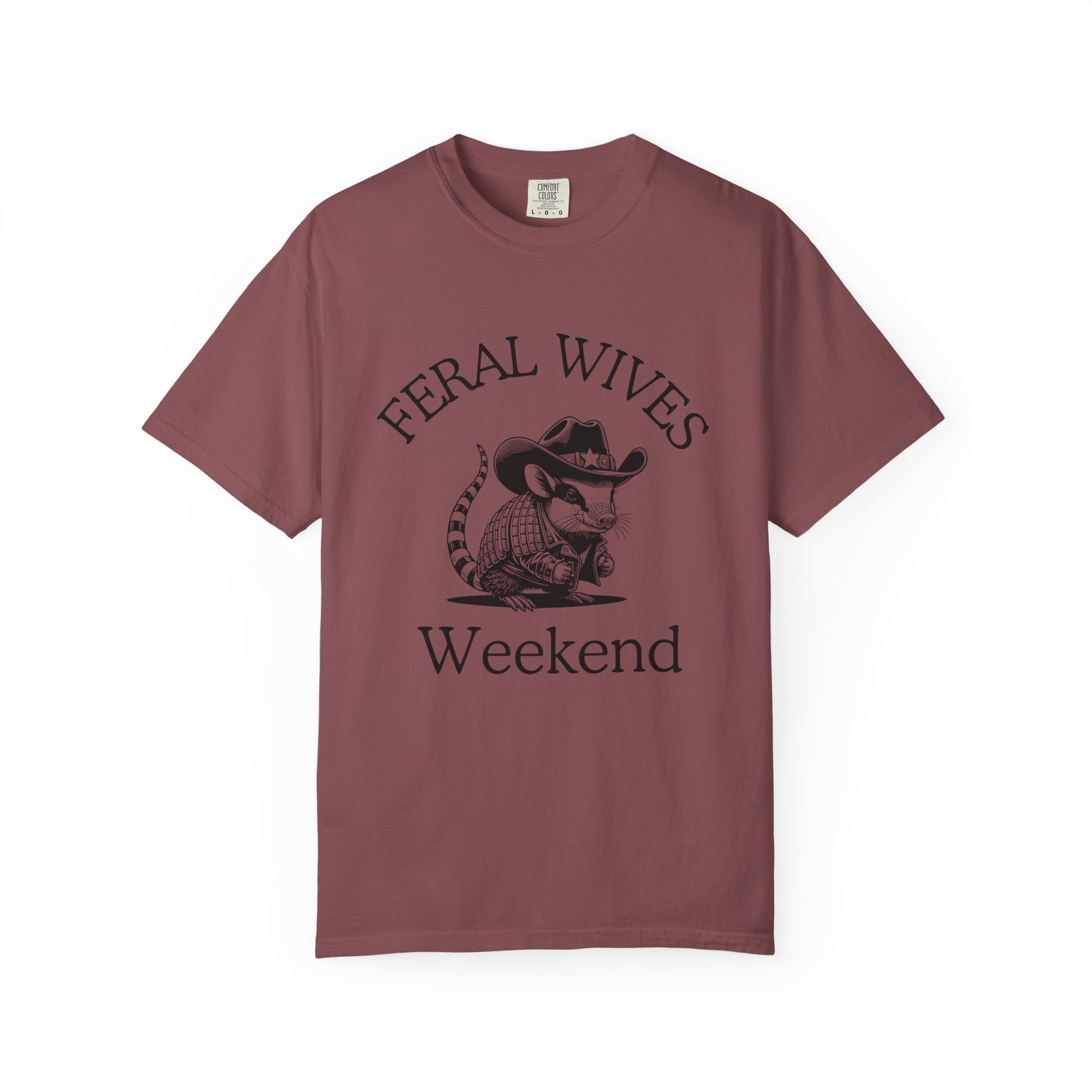 Armadillo Texas Feral Wives Graphic T-Shirt, Fun Weekend Tee, Unisex Casual Shirt, Gift for Friends, Cowboy Armadillo Design