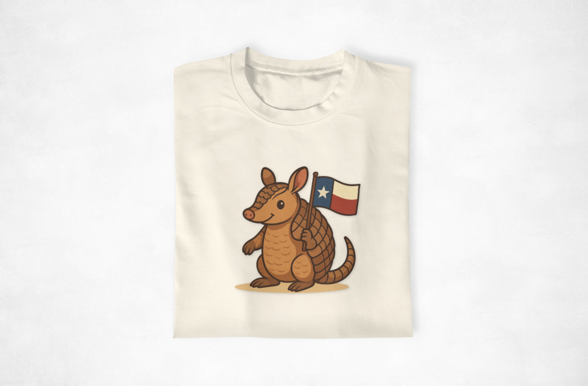 Armadillo holding Texas Flag Unisex Garment-Dyed T-shirt