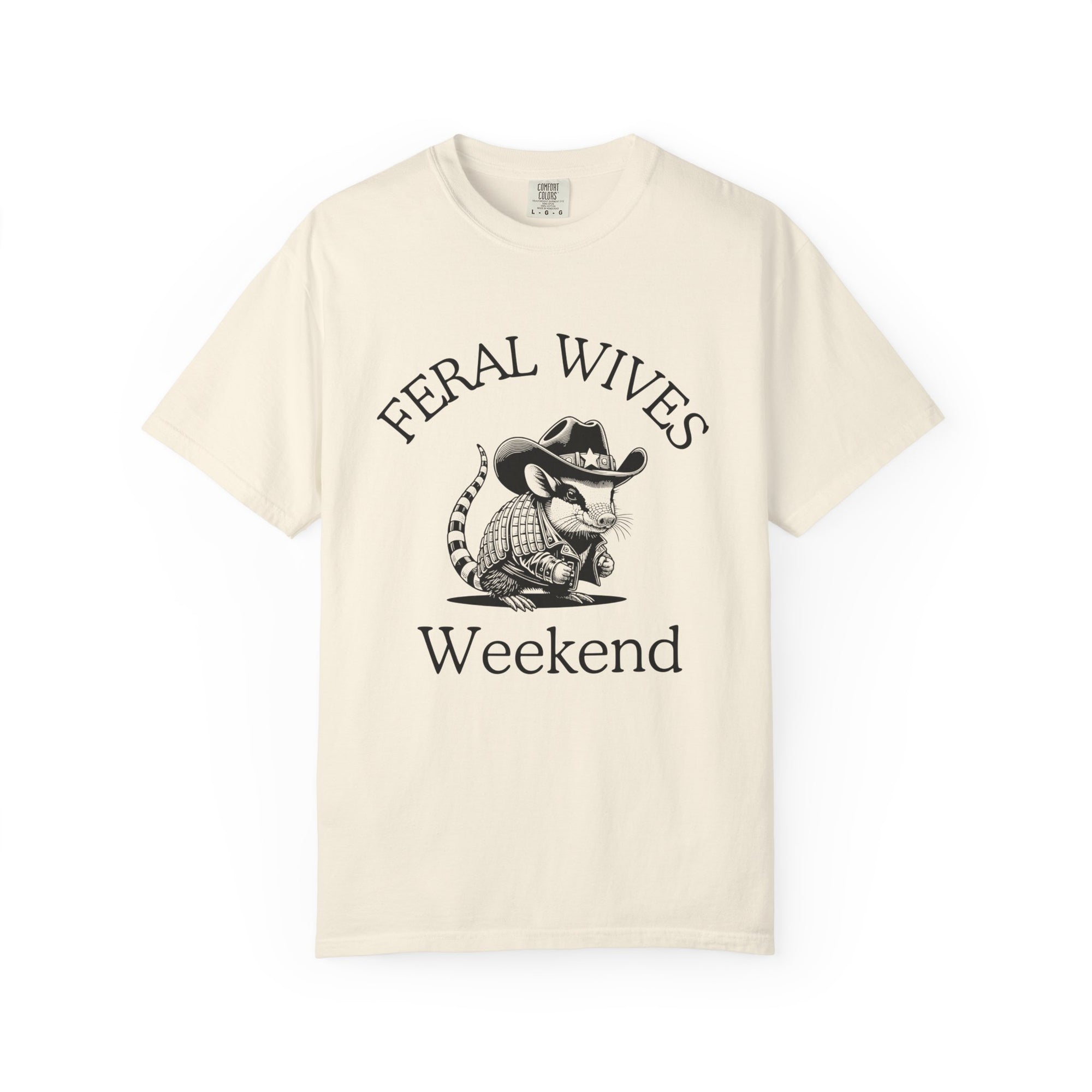 Armadillo Texas Feral Wives Graphic T-Shirt, Fun Weekend Tee, Unisex Casual Shirt, Gift for Friends, Cowboy Armadillo Design