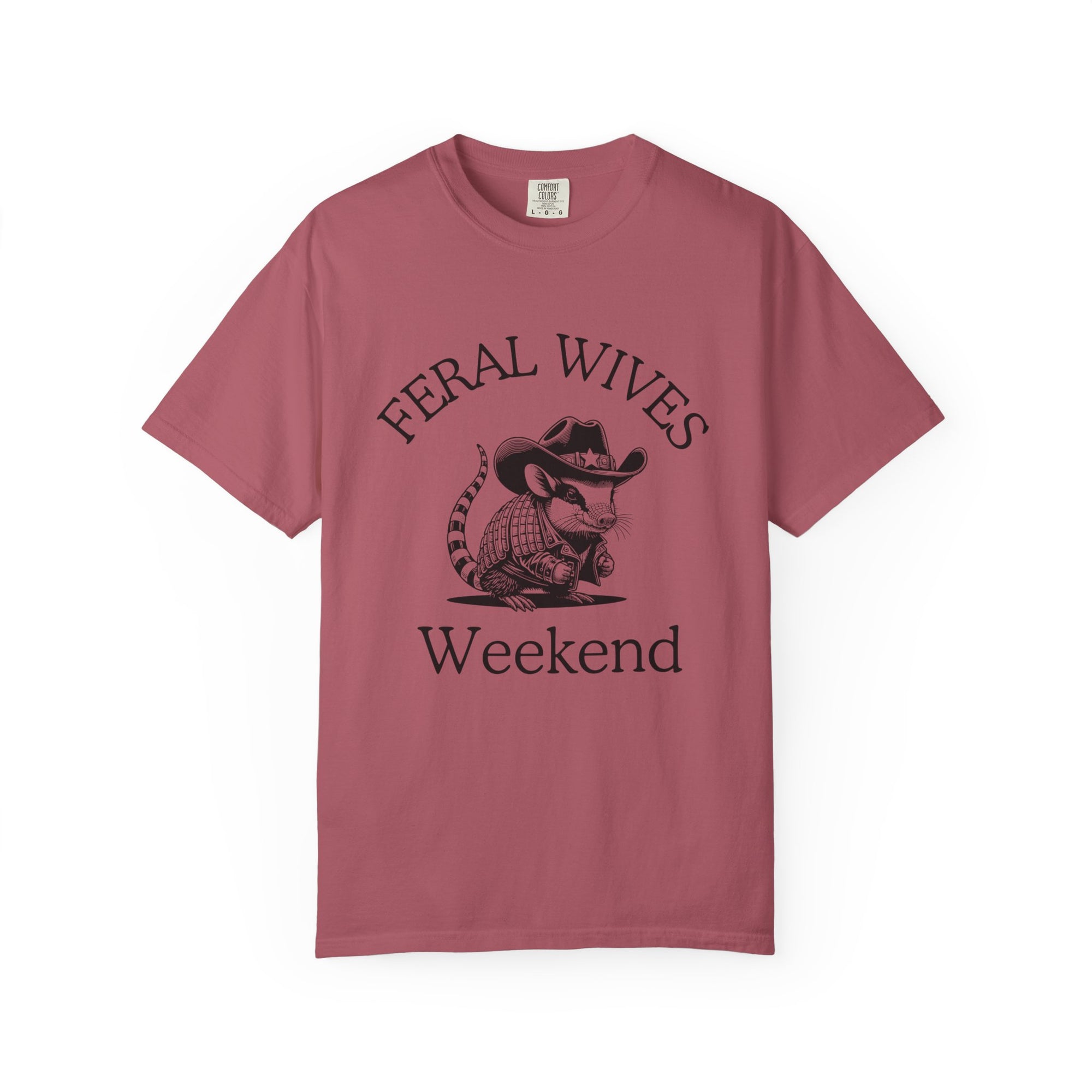Armadillo Texas Feral Wives Graphic T-Shirt, Fun Weekend Tee, Unisex Casual Shirt, Gift for Friends, Cowboy Armadillo Design