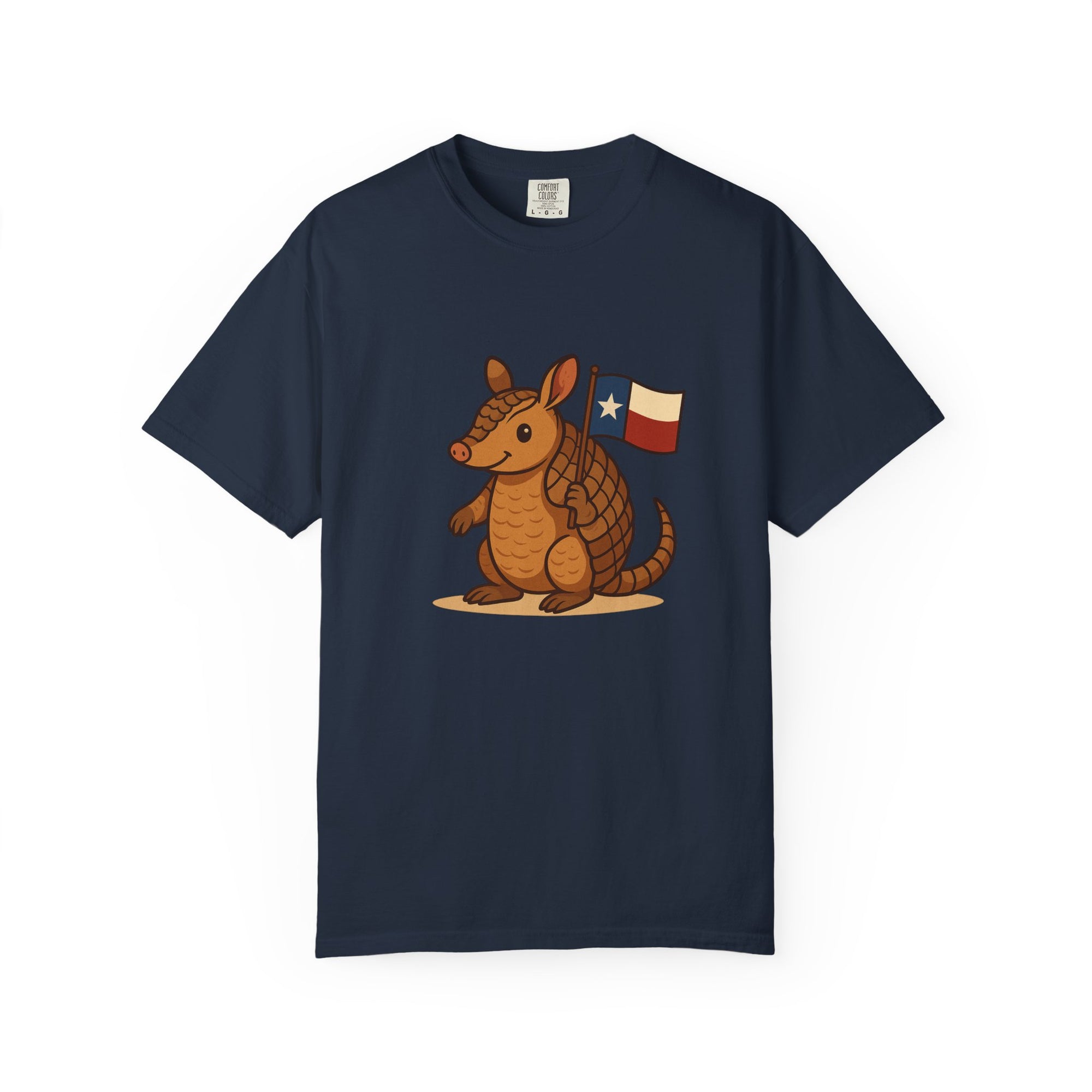 Armadillo holding Texas Flag Unisex Garment-Dyed T-shirt