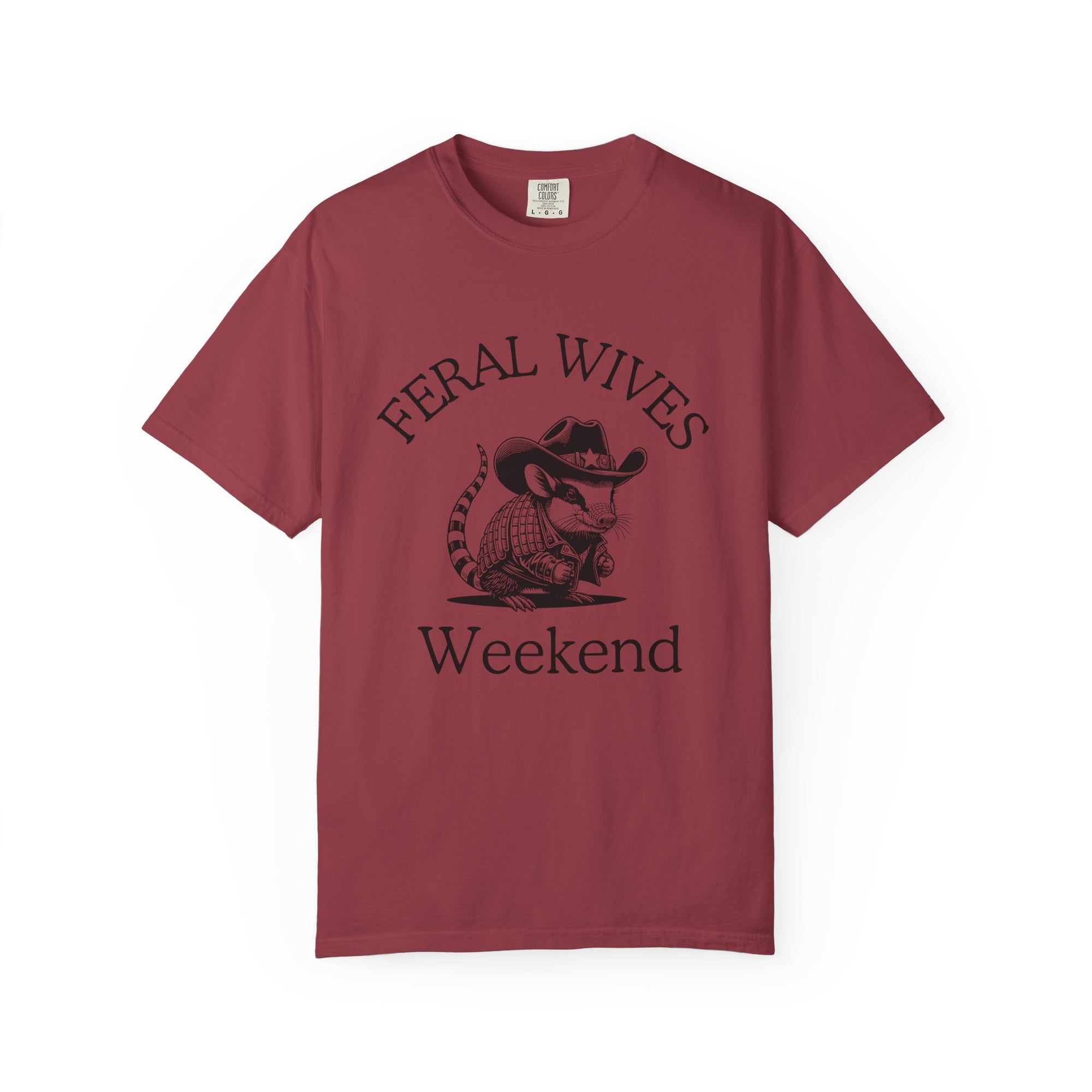 Armadillo Texas Feral Wives Graphic T-Shirt, Fun Weekend Tee, Unisex Casual Shirt, Gift for Friends, Cowboy Armadillo Design