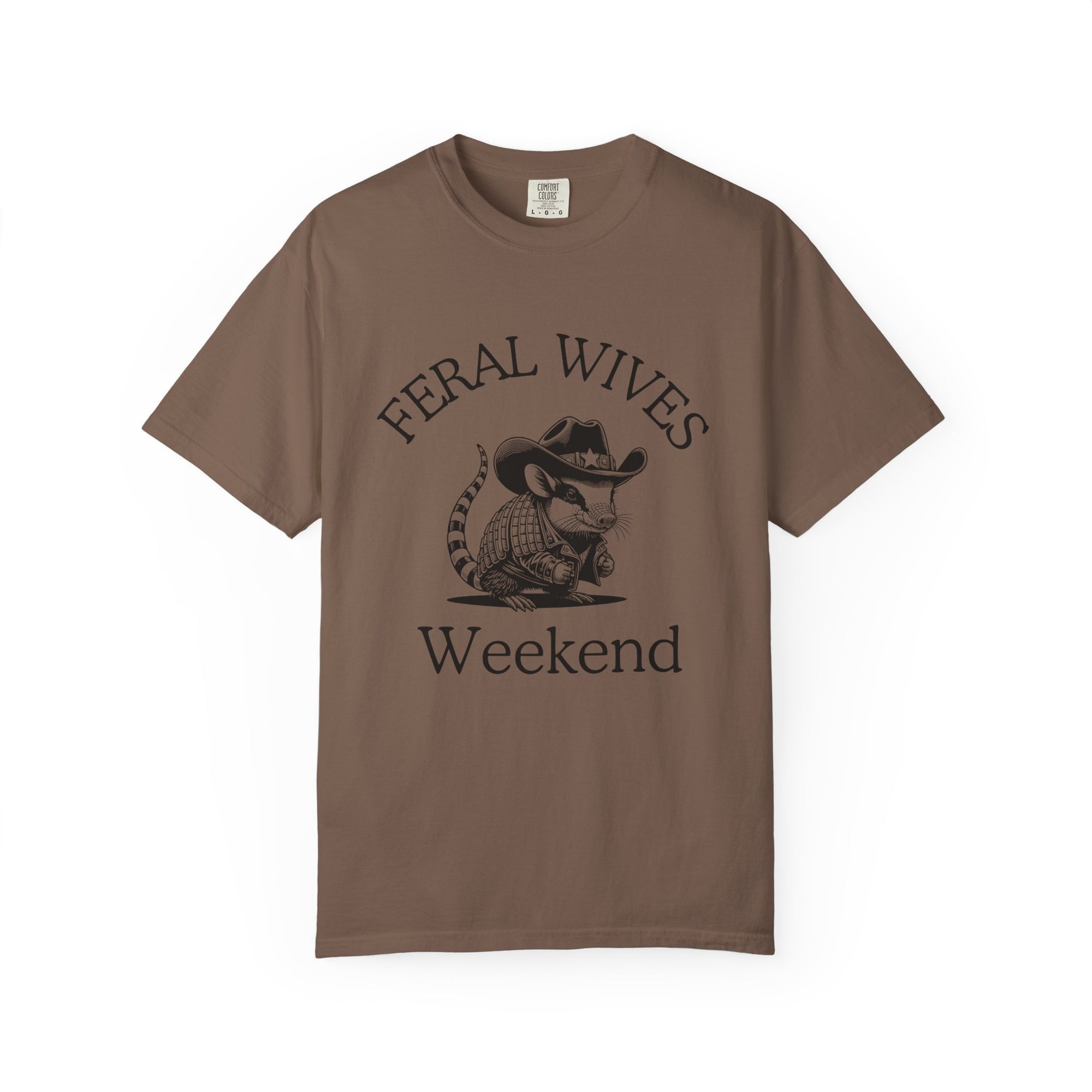Armadillo Texas Feral Wives Graphic T-Shirt, Fun Weekend Tee, Unisex Casual Shirt, Gift for Friends, Cowboy Armadillo Design