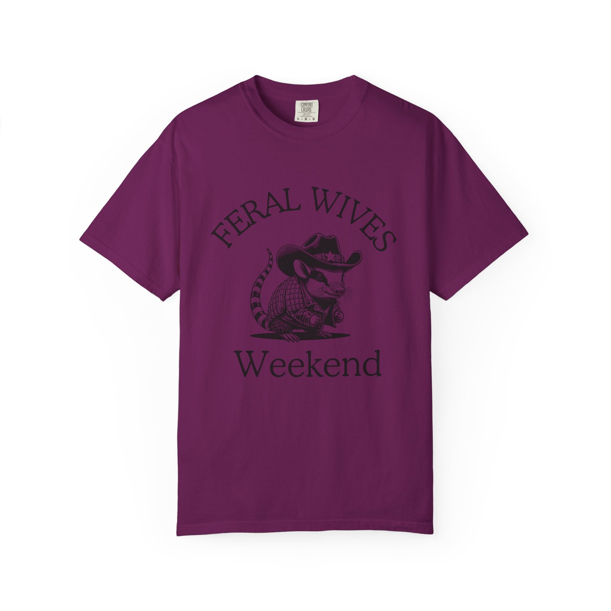 Armadillo Texas Feral Wives Graphic T-Shirt, Fun Weekend Tee, Unisex Casual Shirt, Gift for Friends, Cowboy Armadillo Design
