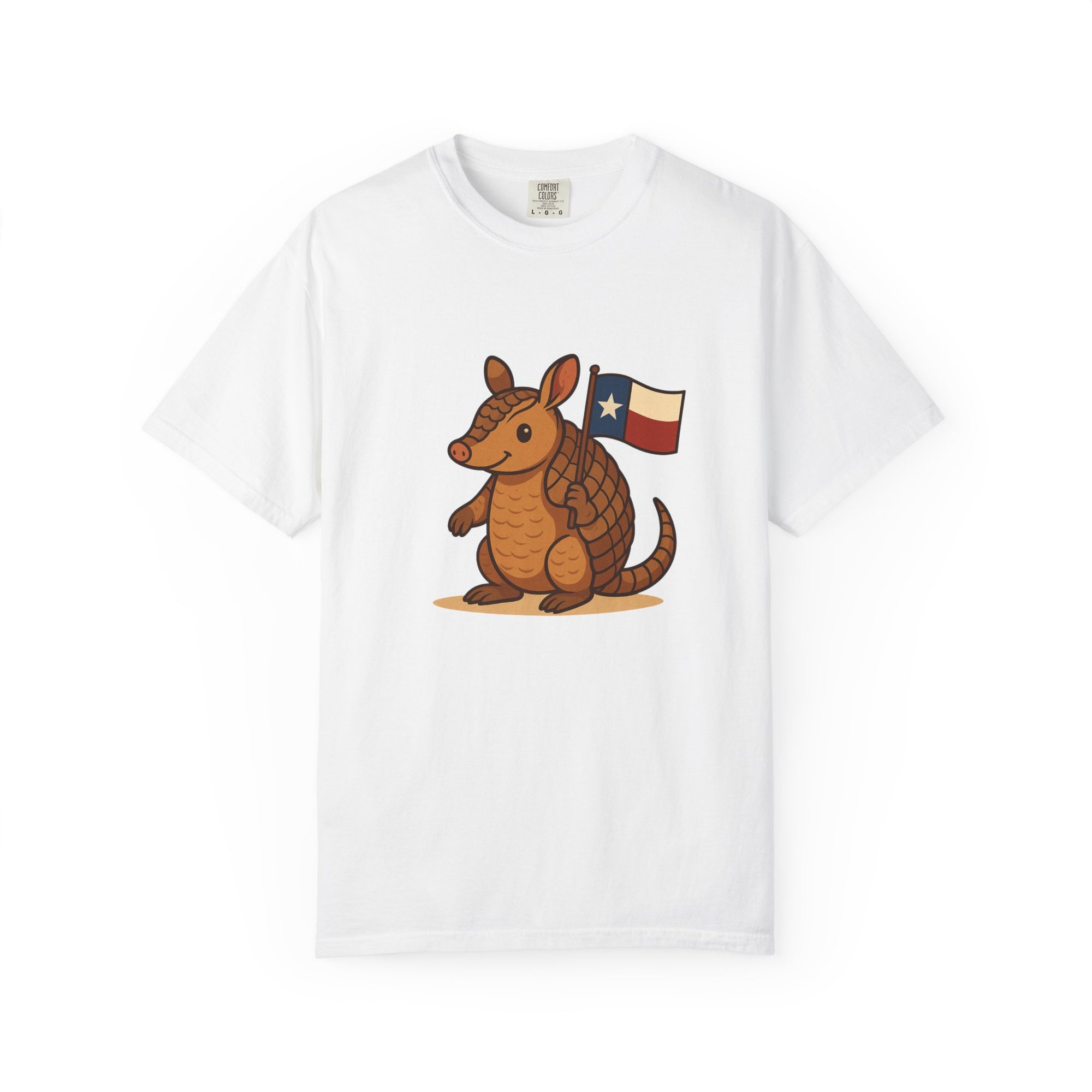 Armadillo holding Texas Flag Unisex Garment-Dyed T-shirt