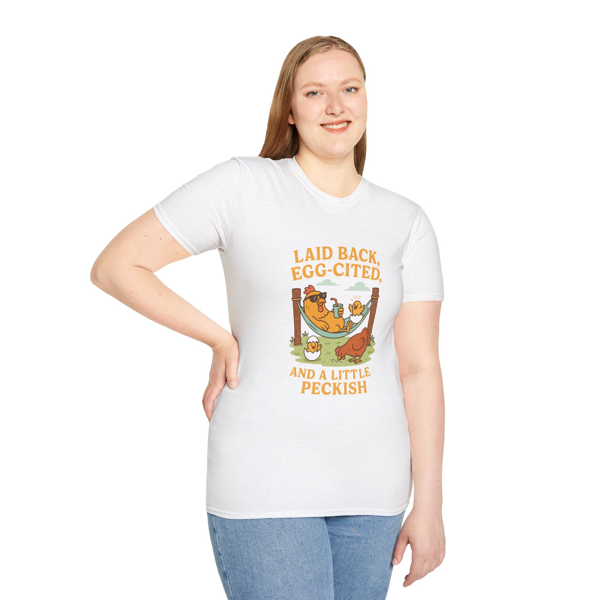 Laid Back Egg-Cited Unisex Softstyle T-Shirt