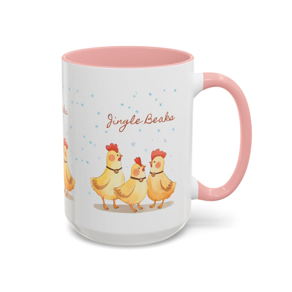 Jingle Beaks Chicken Mug – Funny Holiday Coffee Cup – Farmhouse Christmas Gift for Chicken Lovers  Accent Coffee Mug, Cute Chickens Coffee Cup, Holiday Gift, Fun Kitchen Decor, Farmhouse Style Mug, Unique Present