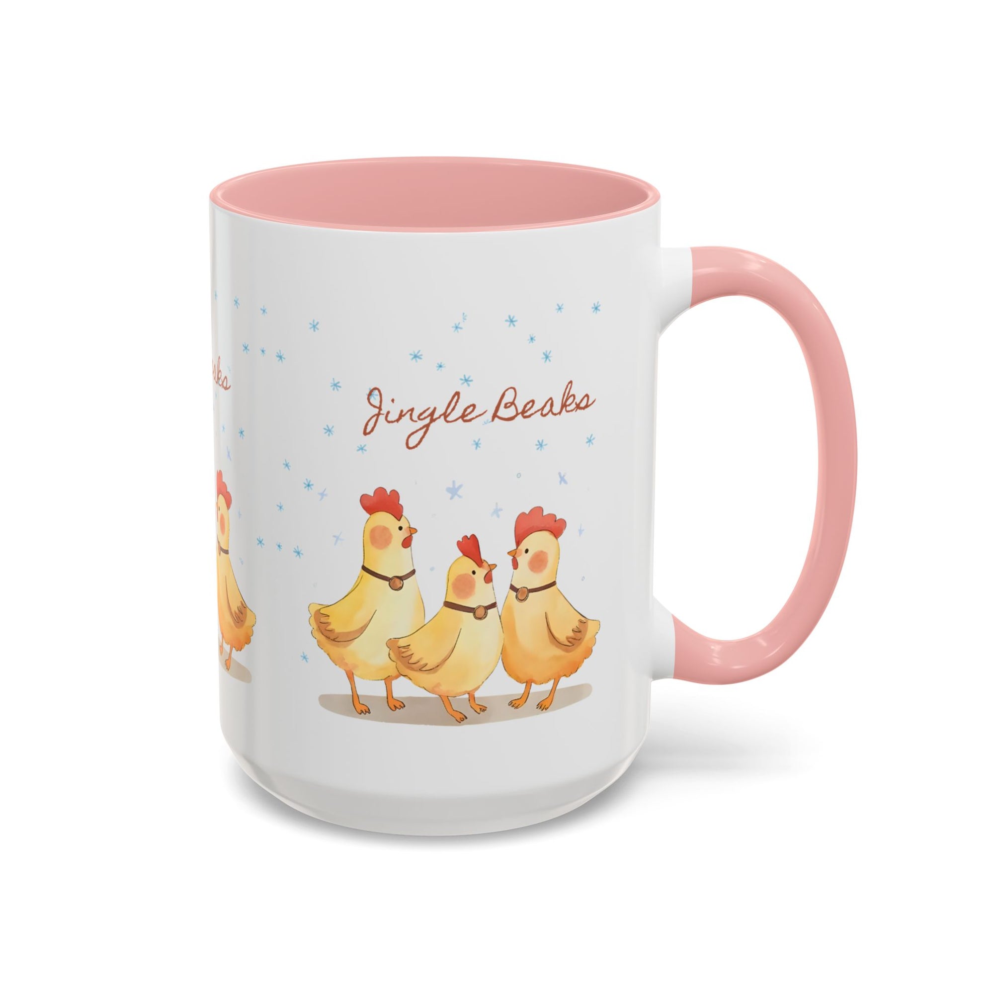Jingle Beaks Chicken Mug – Funny Holiday Coffee Cup – Farmhouse Christmas Gift for Chicken Lovers  Accent Coffee Mug, Cute Chickens Coffee Cup, Holiday Gift, Fun Kitchen Decor, Farmhouse Style Mug, Unique Present