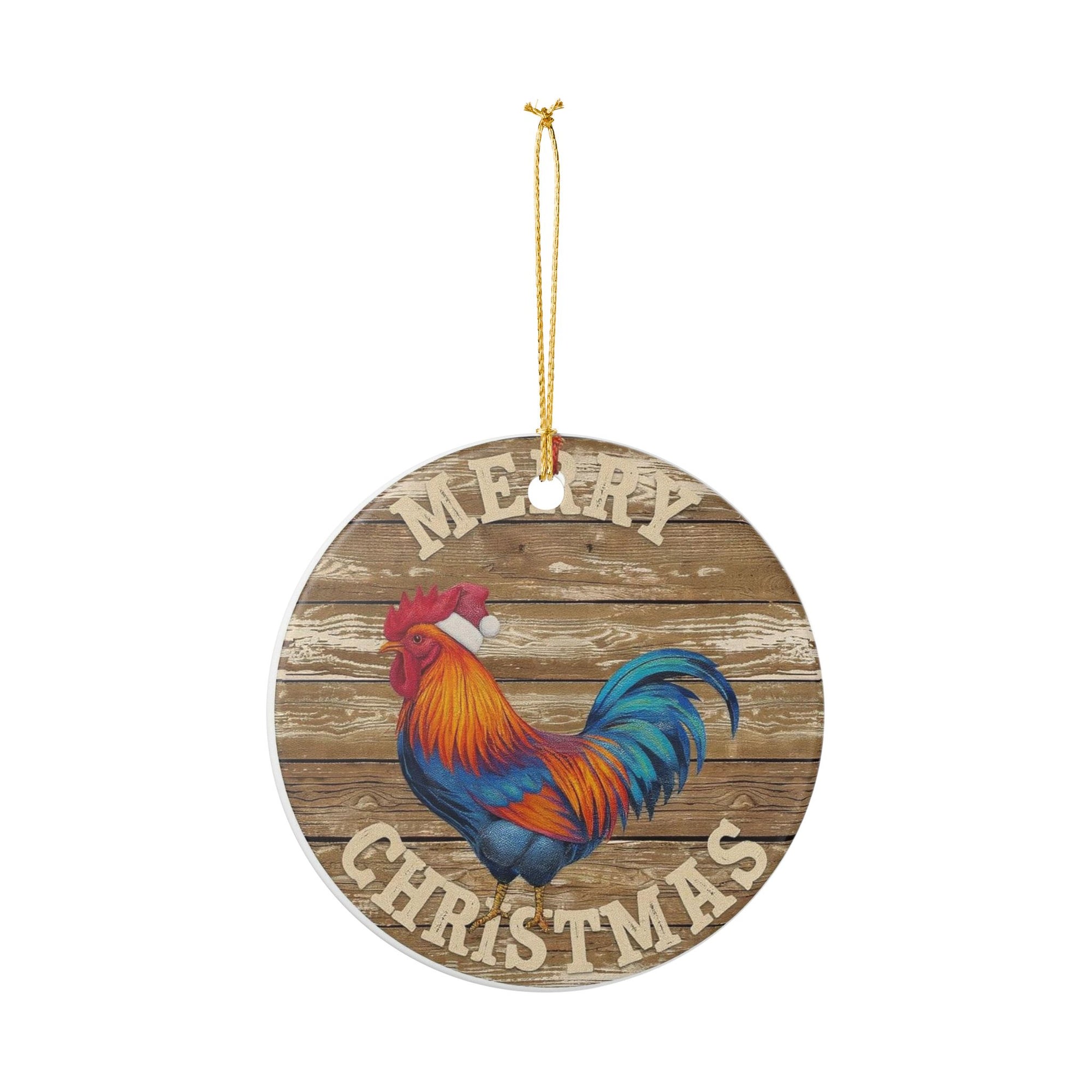 Rustic Colorful Rooster Christmas Ornament, Holiday Decoration, Tree Decor, Gift for Friends and Family, Festive Home Accents