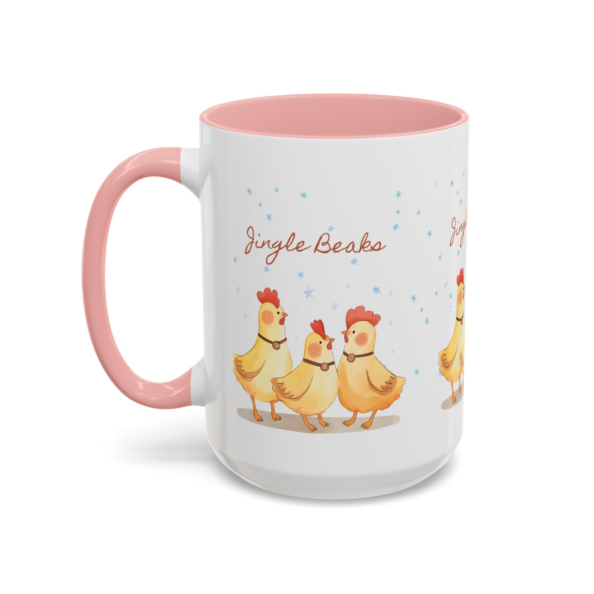 Jingle Beaks Chicken Mug – Funny Holiday Coffee Cup – Farmhouse Christmas Gift for Chicken Lovers  Accent Coffee Mug, Cute Chickens Coffee Cup, Holiday Gift, Fun Kitchen Decor, Farmhouse Style Mug, Unique Present