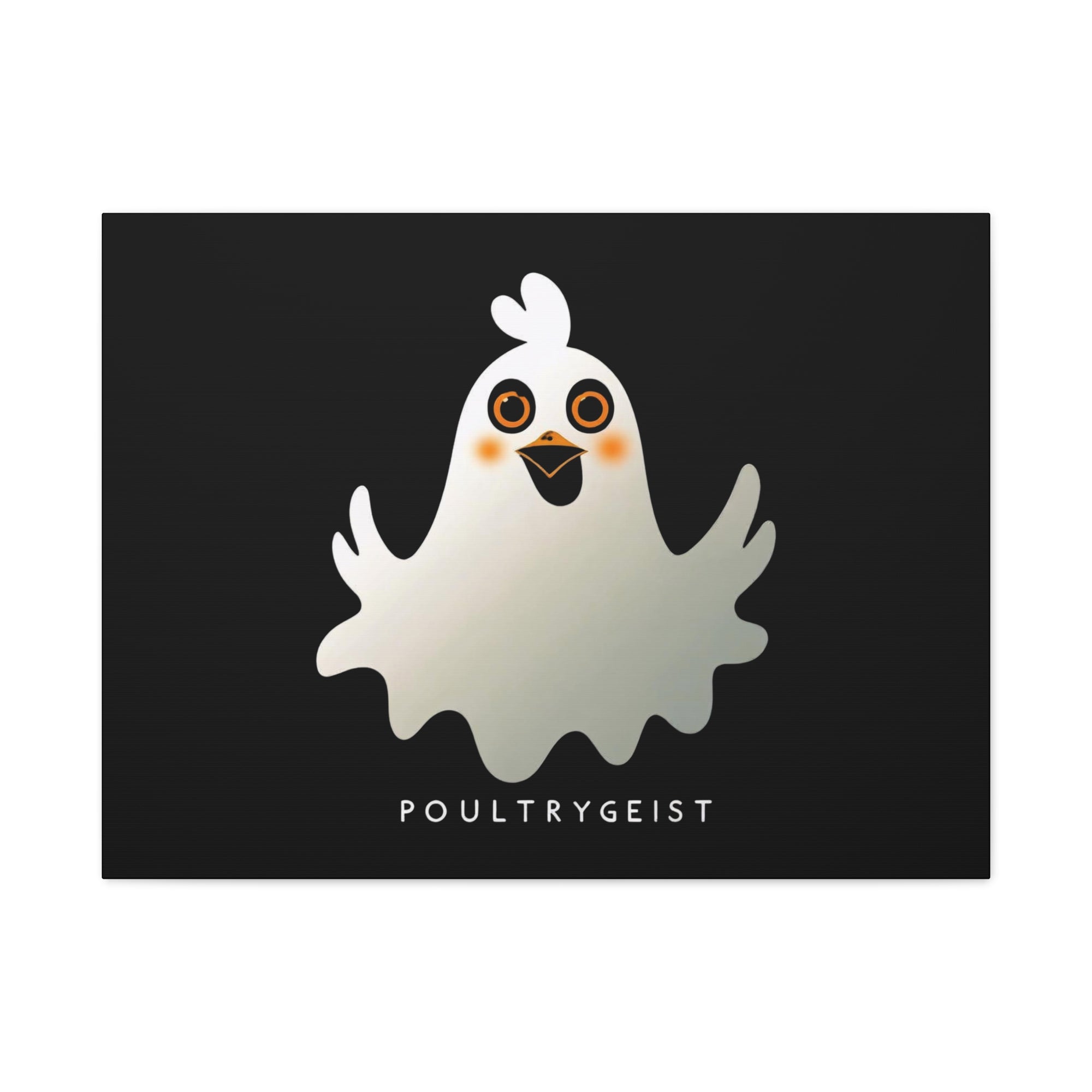 Poultrygeist Chicken Halloween Wall Art – Funny Farmhouse Spooky Decor – Gift for Chicken Lovers Whimsical Canvas Wall Art, Poultrygeist Decor, Cute Ghost Art, Halloween Home Decor, Fun Wall Hanging