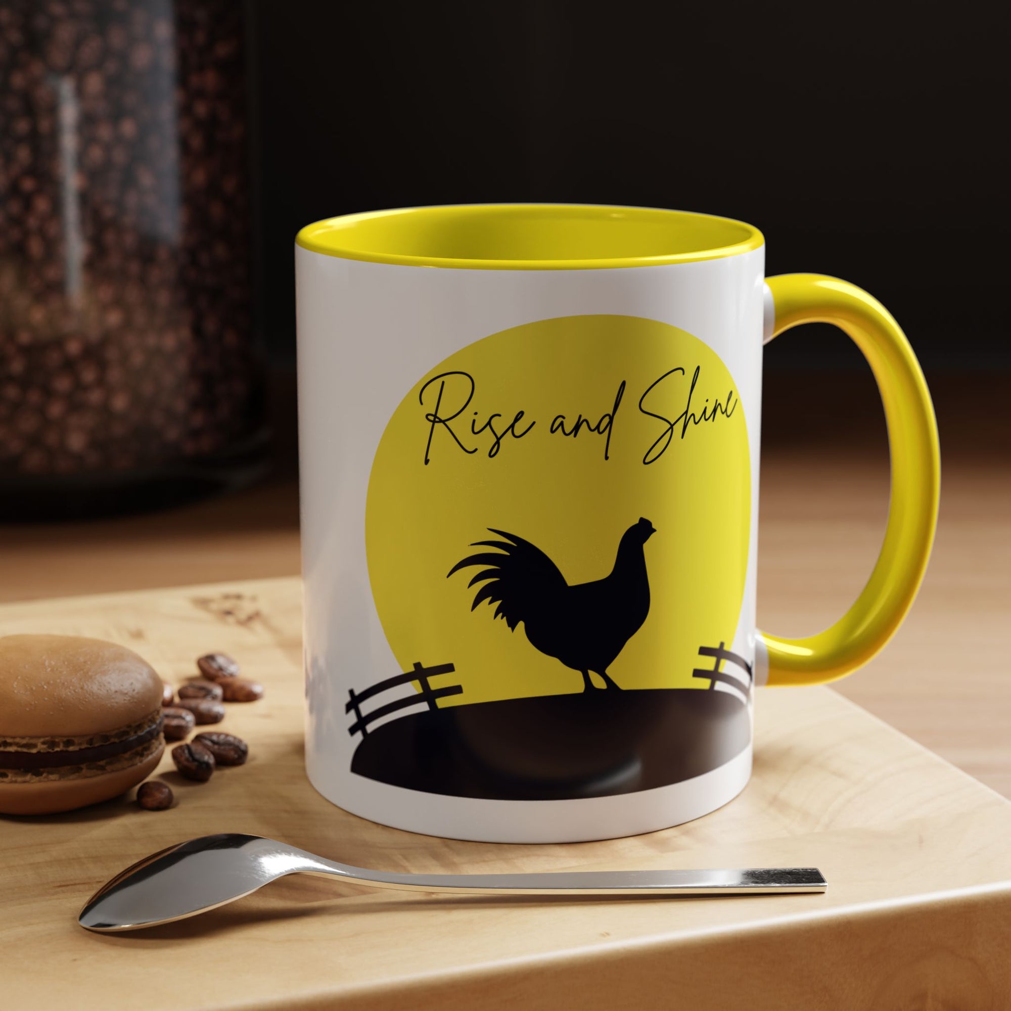 Rise and Shine Rooster Mug – Farmhouse Coffee Cup – Chicken Lover Gift – Country Kitchen Decor – Morning Coffee Tea Mug