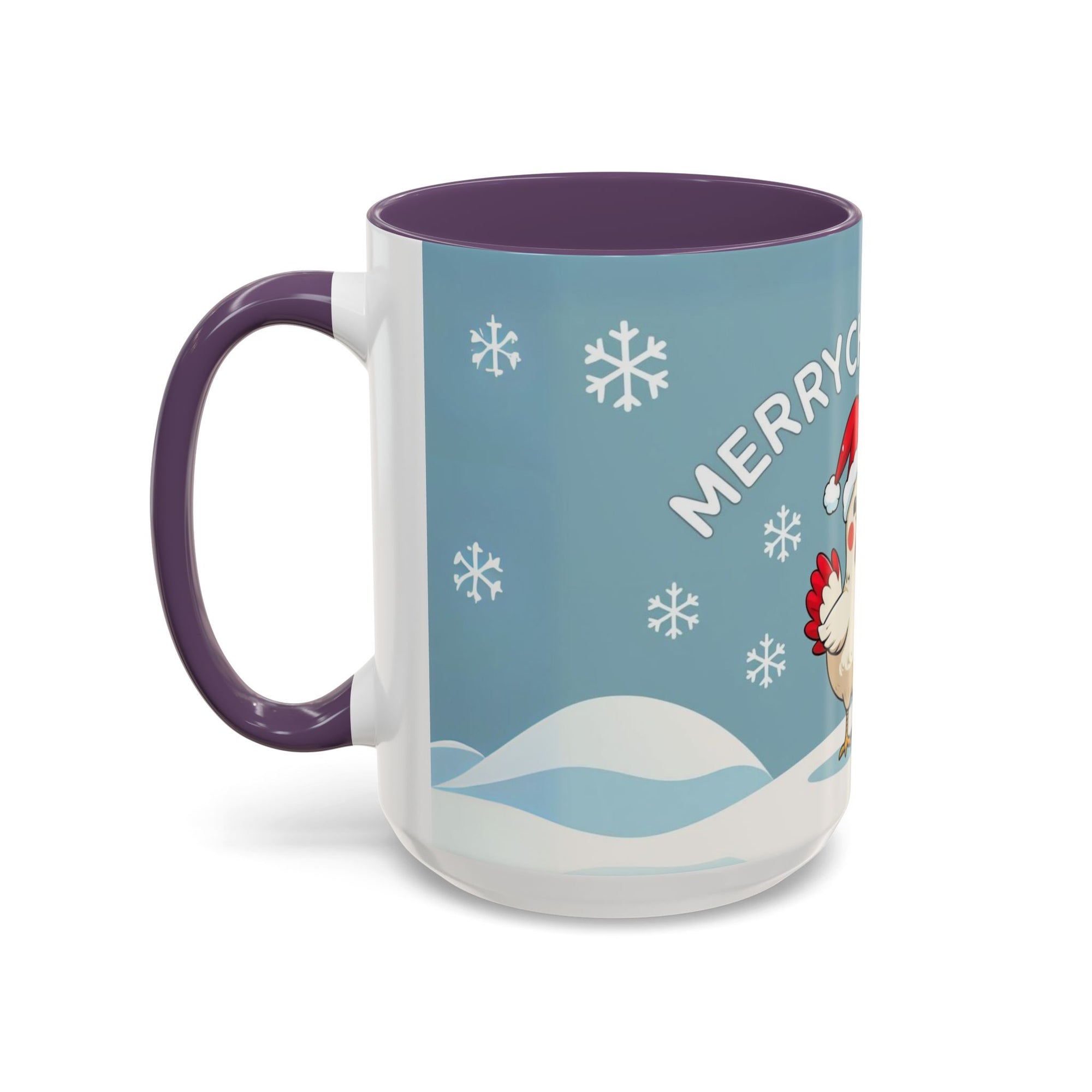 Merry Chickmas Christmas Chicken Accent Coffee Mug - Cute Holiday Gift, Festive Drinkware, Winter Celebration, Merry Chickmas, Funny Holiday Gift for Chicken Moms