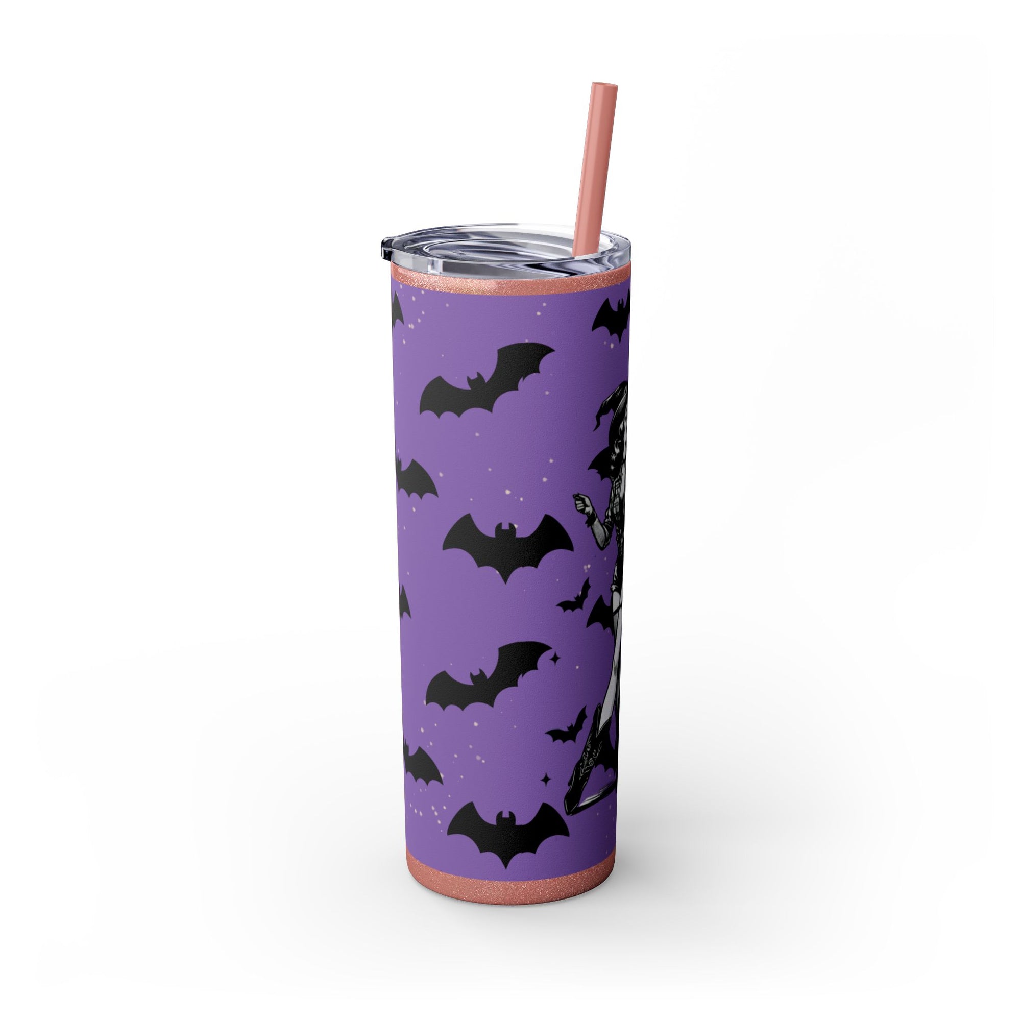 Halloween-Themed Skinny Tumbler with Straw, 20oz | Perfect for Spooky Parties, Trick or Treating, Gifting, or Everyday Use