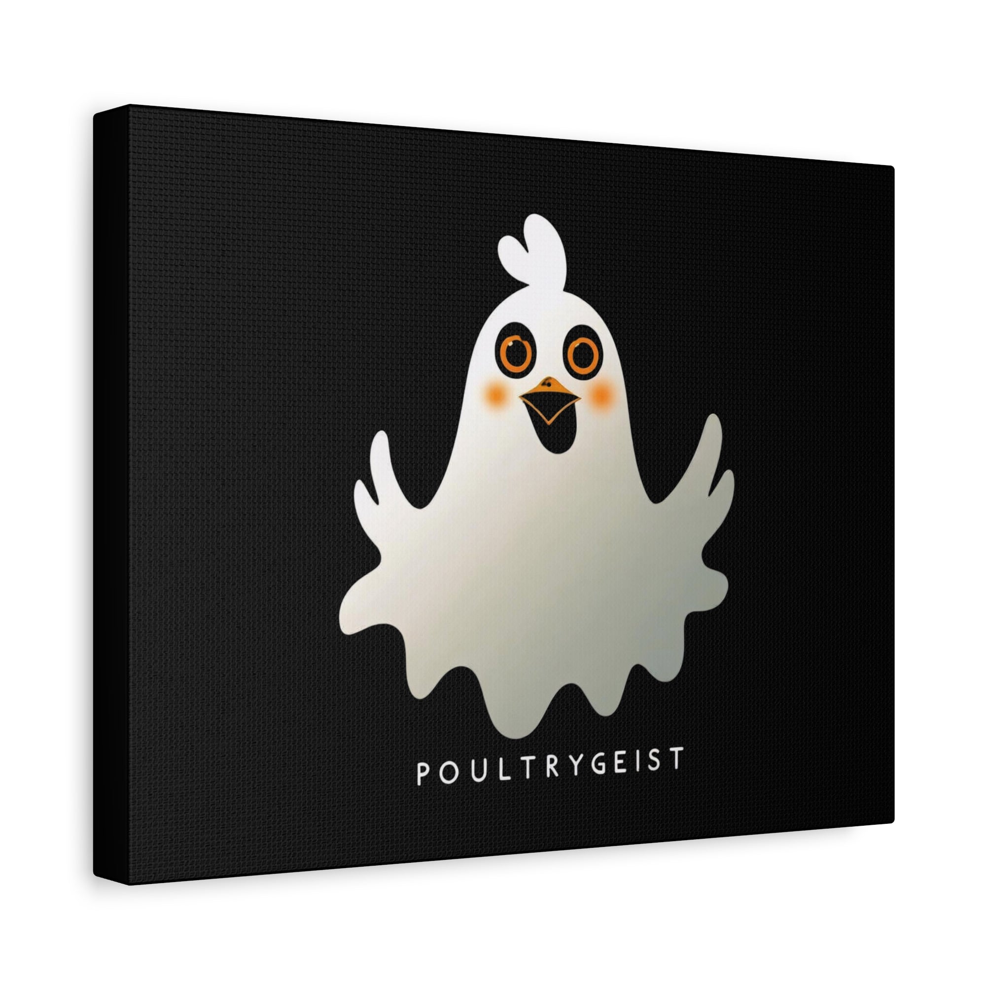 Poultrygeist Chicken Halloween Wall Art – Funny Farmhouse Spooky Decor – Gift for Chicken Lovers Whimsical Canvas Wall Art, Poultrygeist Decor, Cute Ghost Art, Halloween Home Decor, Fun Wall Hanging