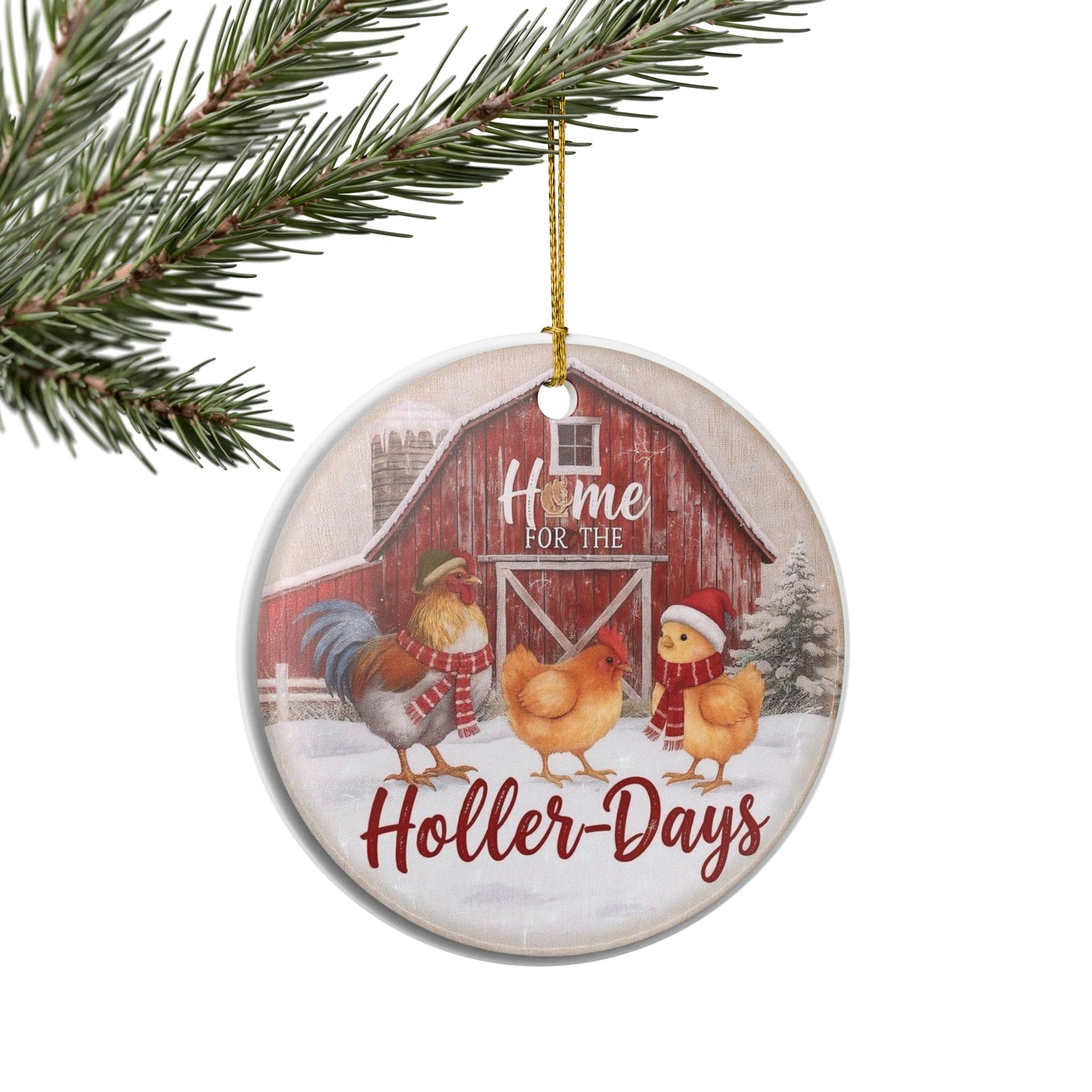 Home for the Holler Days Farmhouse Holiday Ornament, Rustic Christmas Decor, Home for the Holler-Days, Winter Decoration, Gift for Animal Lovers