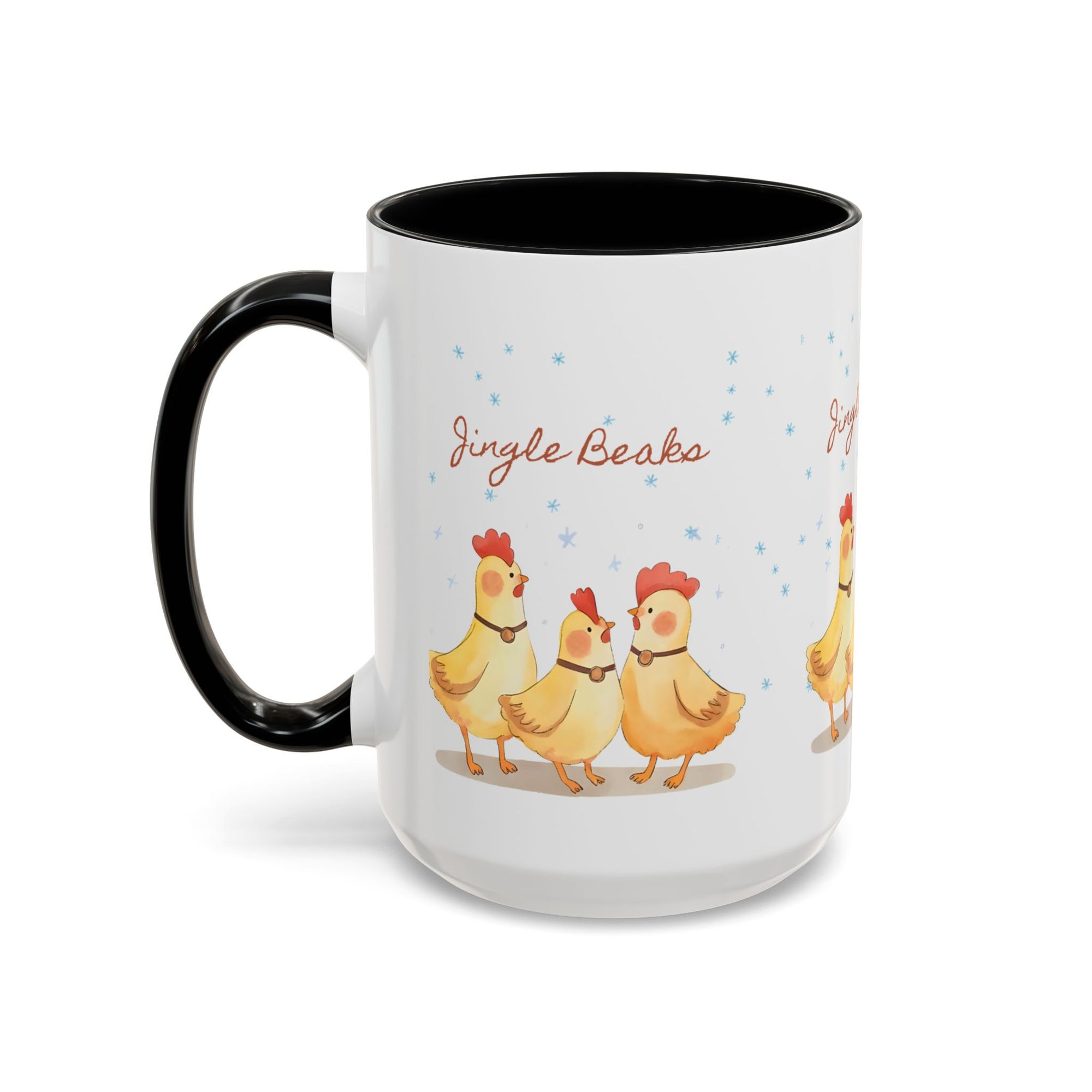 Jingle Beaks Chicken Mug – Funny Holiday Coffee Cup – Farmhouse Christmas Gift for Chicken Lovers  Accent Coffee Mug, Cute Chickens Coffee Cup, Holiday Gift, Fun Kitchen Decor, Farmhouse Style Mug, Unique Present