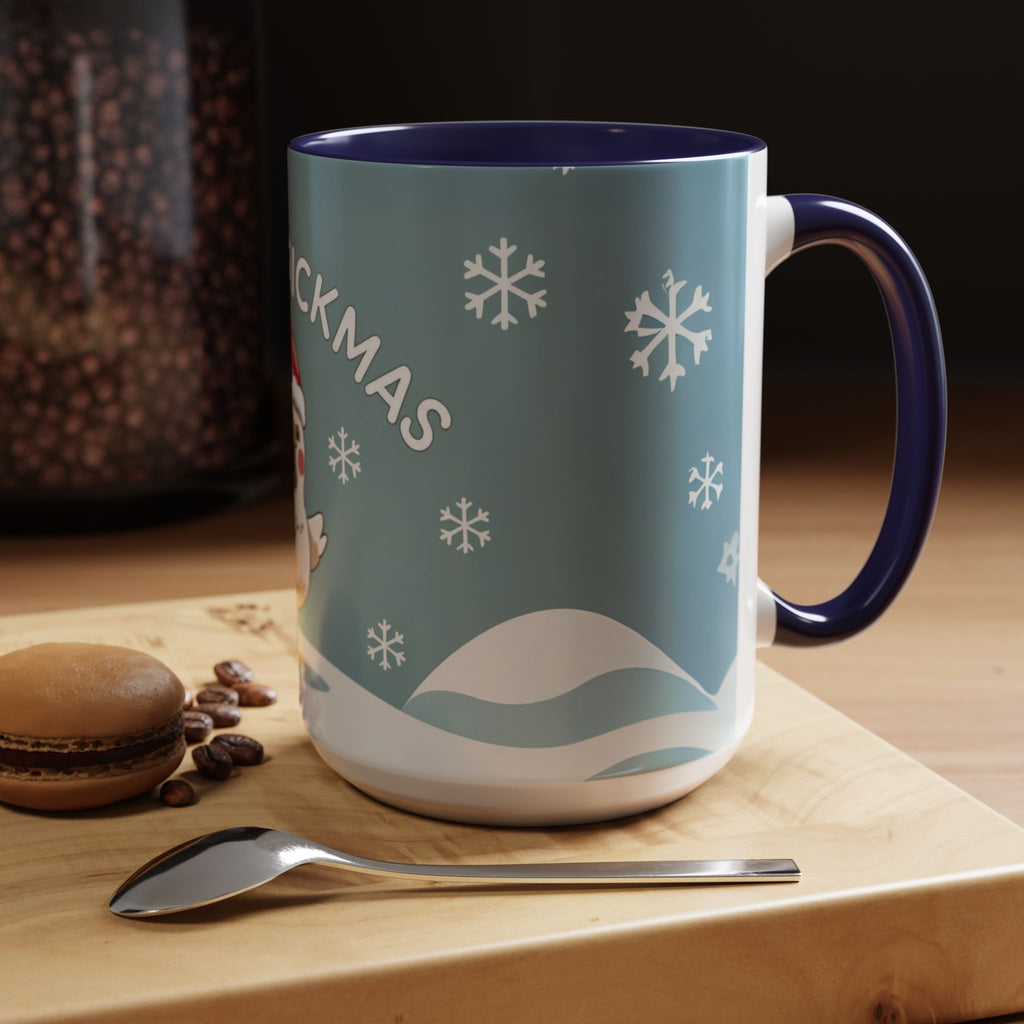 Merry Chickmas Christmas Chicken Accent Coffee Mug - Cute Holiday Gift, Festive Drinkware, Winter Celebration, Merry Chickmas, Funny Holiday Gift for Chicken Moms