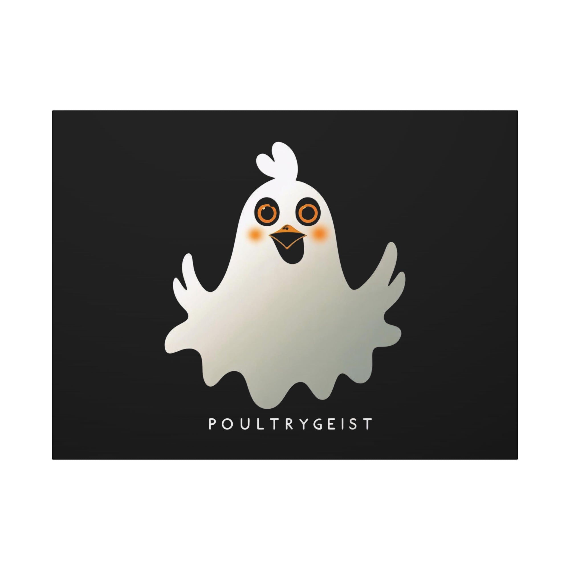 Poultrygeist Chicken Halloween Wall Art – Funny Farmhouse Spooky Decor – Gift for Chicken Lovers Whimsical Canvas Wall Art, Poultrygeist Decor, Cute Ghost Art, Halloween Home Decor, Fun Wall Hanging