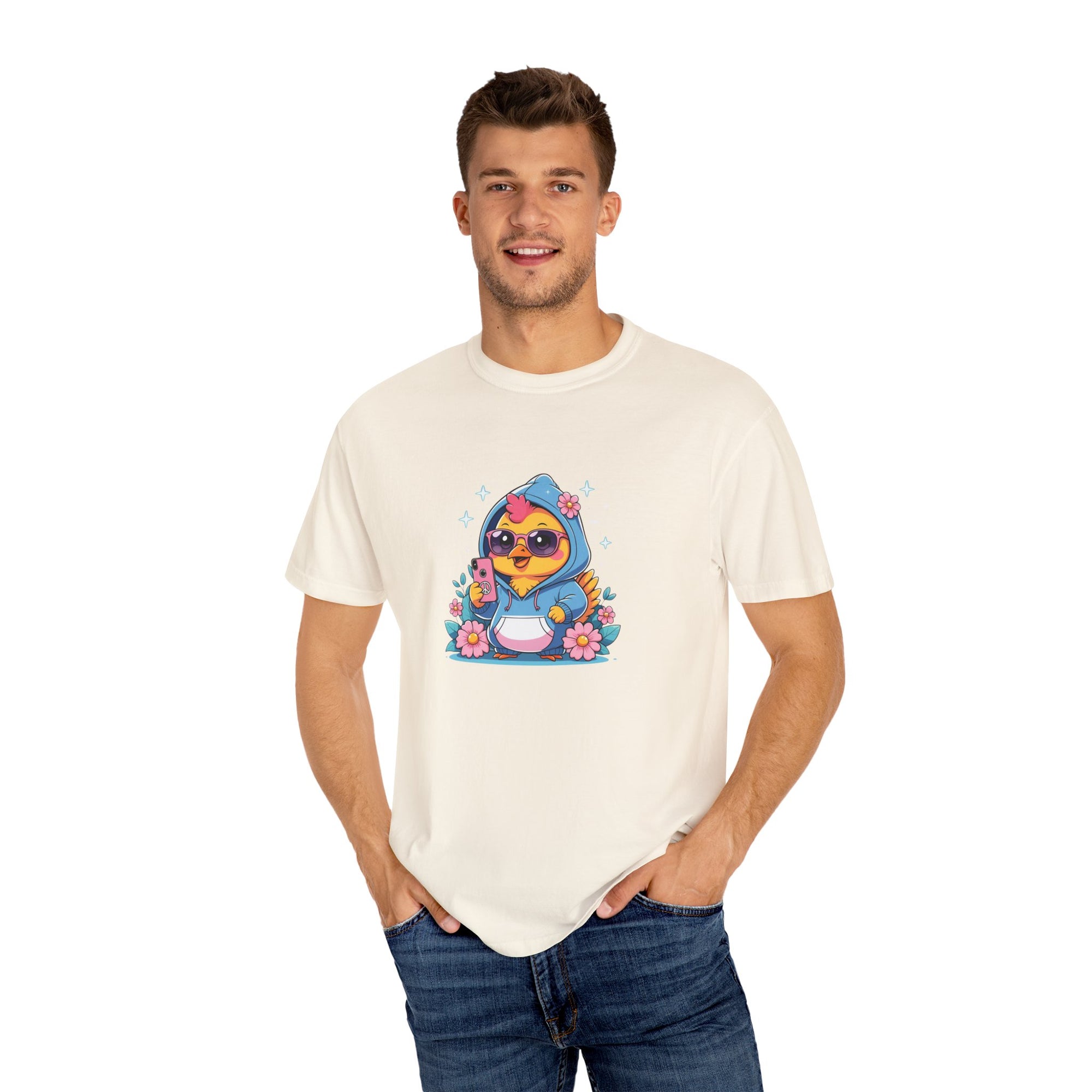 Cute Teen Chick Graphic Tee, Unisex Shirt, Fun T-Shirt, Gift for Animal Lovers, Floral Design Top