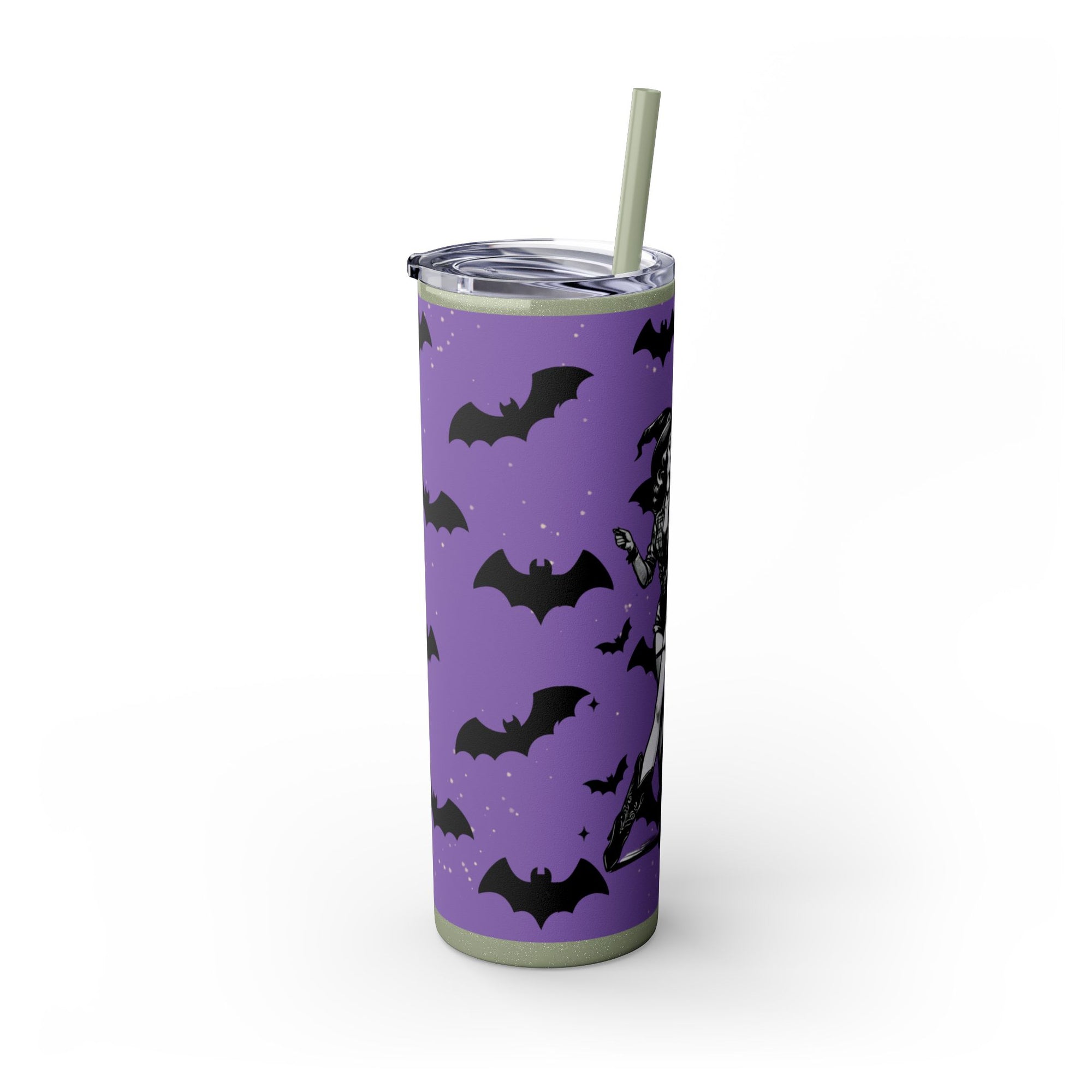 Halloween-Themed Skinny Tumbler with Straw, 20oz | Perfect for Spooky Parties, Trick or Treating, Gifting, or Everyday Use