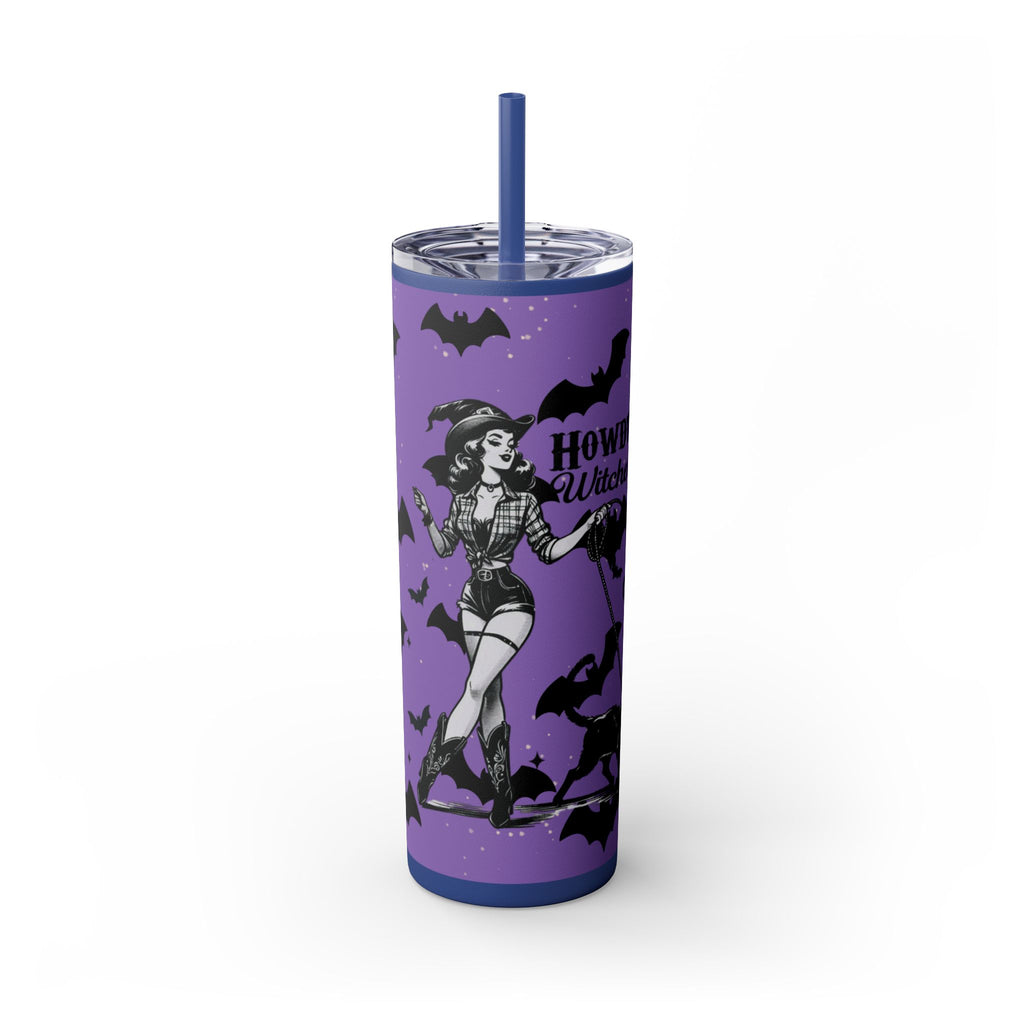 Halloween-Themed Skinny Tumbler with Straw, 20oz | Perfect for Spooky Parties, Trick or Treating, Gifting, or Everyday Use