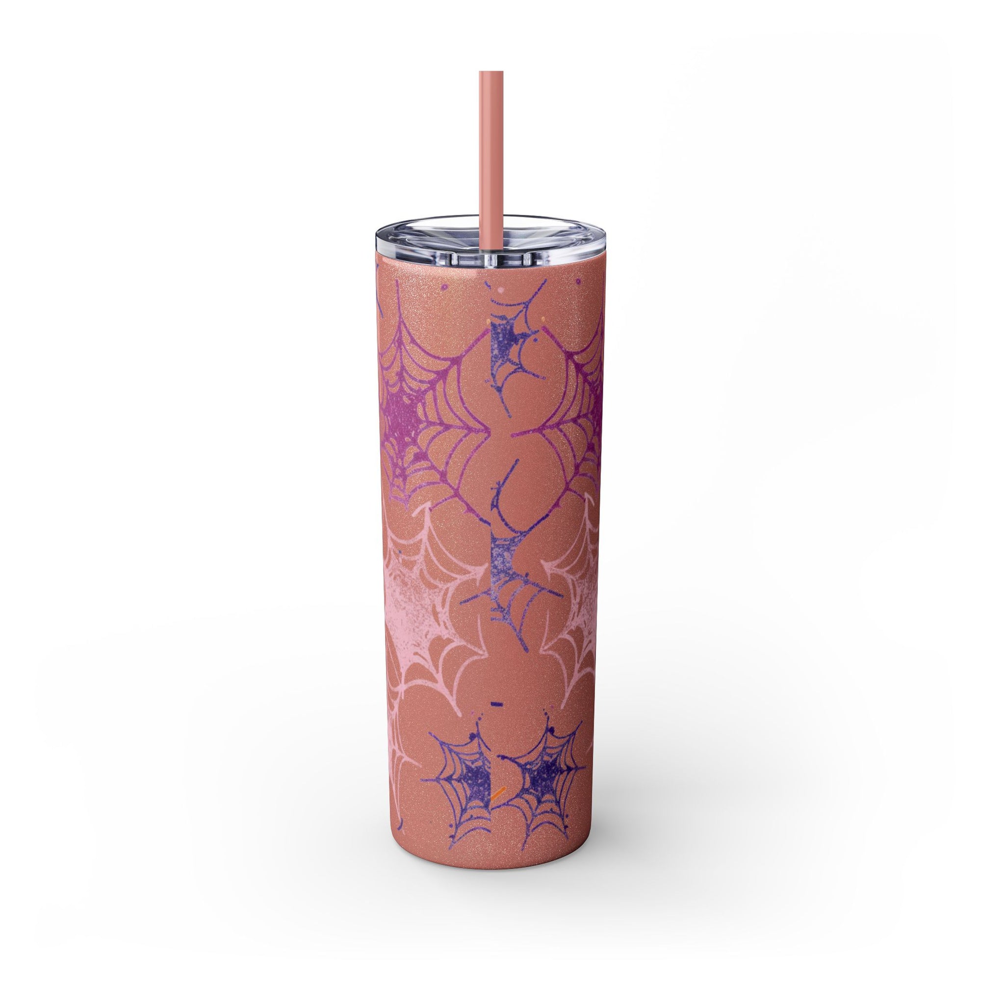 Halloween-Themed Skinny Tumbler, 20oz, I'm Here for the Booze, Travel Mug, Spider Web Design, Party Accessory, Fun Gift Idea