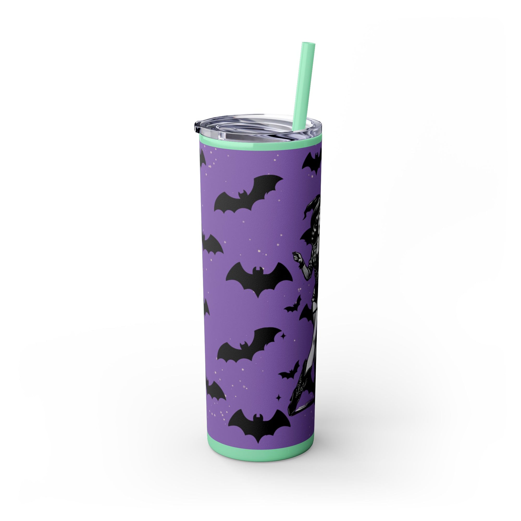 Halloween-Themed Skinny Tumbler with Straw, 20oz | Perfect for Spooky Parties, Trick or Treating, Gifting, or Everyday Use