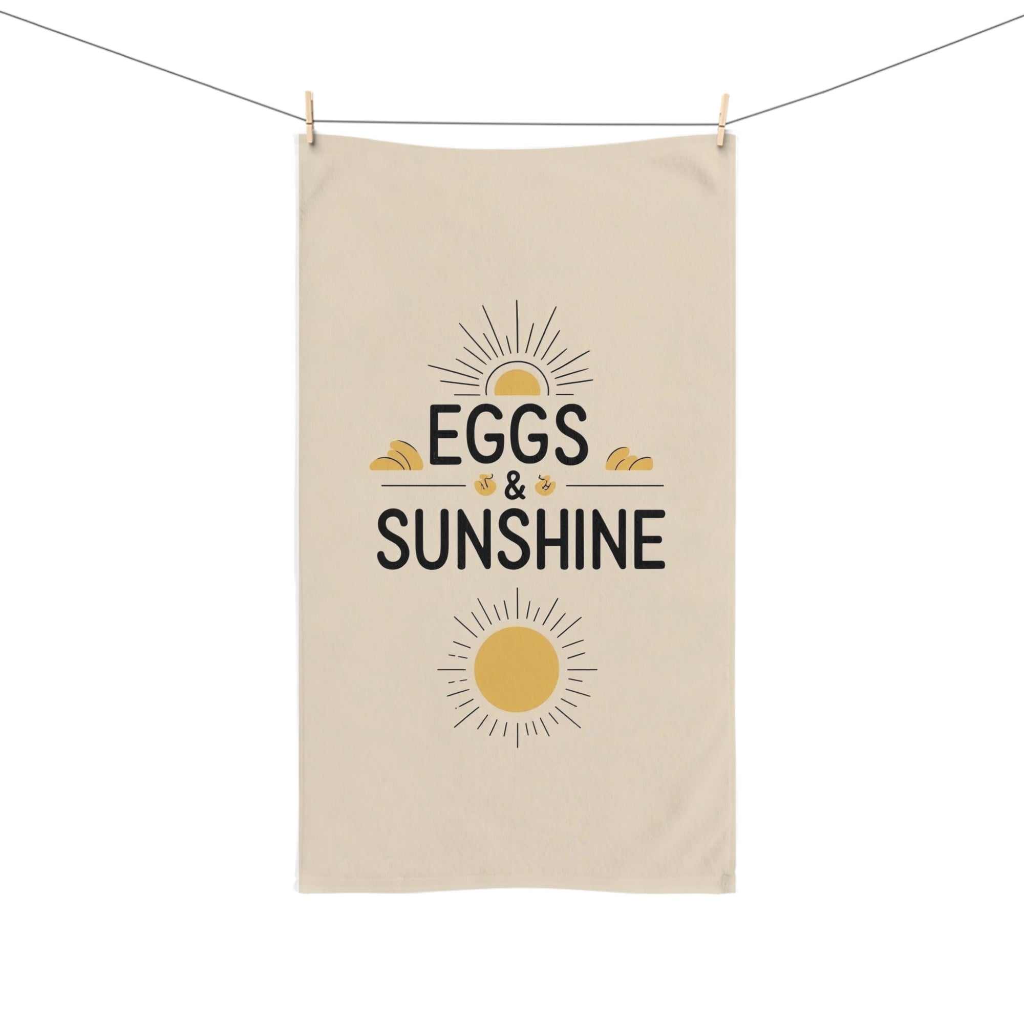 Eggs & Sunshine Kitchen Towel – Farmhouse Chicken Decor – Gift for Chicken Lovers Hand Towel, Kitchen Decor, Gift for Food Lovers, Brighten Your Space, Fun Home Accessory