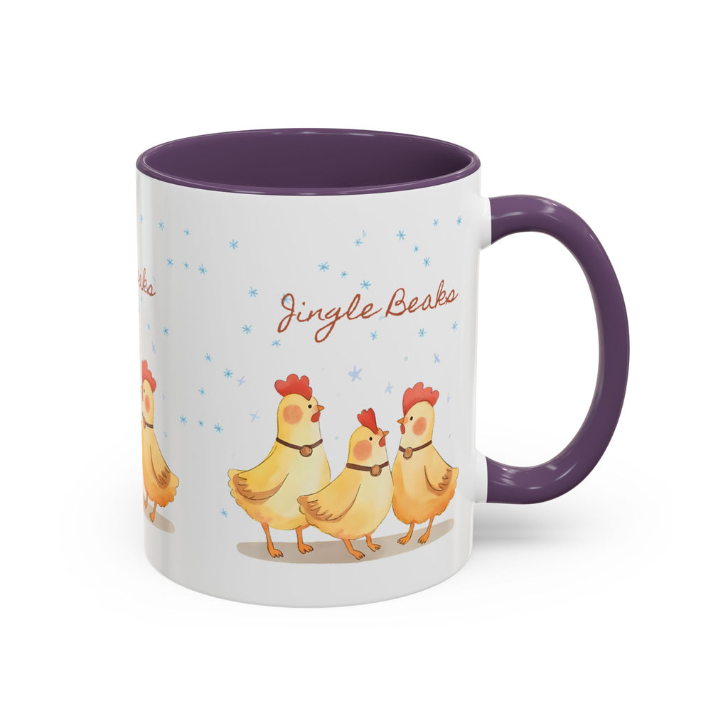 Jingle Beaks Chicken Mug – Funny Holiday Coffee Cup – Farmhouse Christmas Gift for Chicken Lovers  Accent Coffee Mug, Cute Chickens Coffee Cup, Holiday Gift, Fun Kitchen Decor, Farmhouse Style Mug, Unique Present