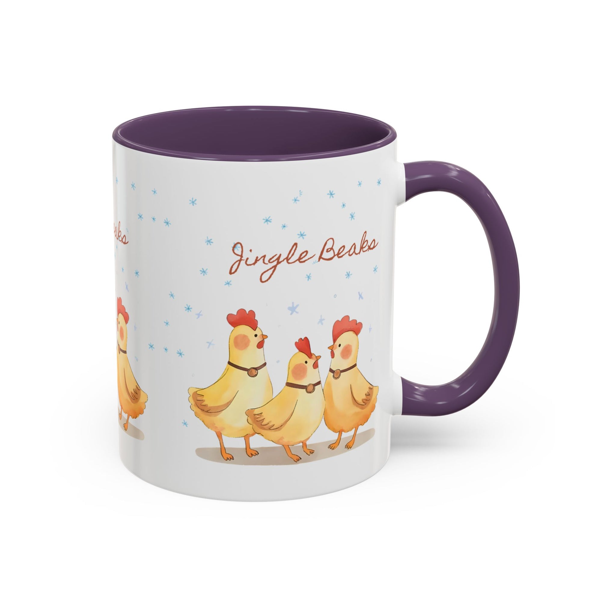 Jingle Beaks Chicken Mug – Funny Holiday Coffee Cup – Farmhouse Christmas Gift for Chicken Lovers  Accent Coffee Mug, Cute Chickens Coffee Cup, Holiday Gift, Fun Kitchen Decor, Farmhouse Style Mug, Unique Present