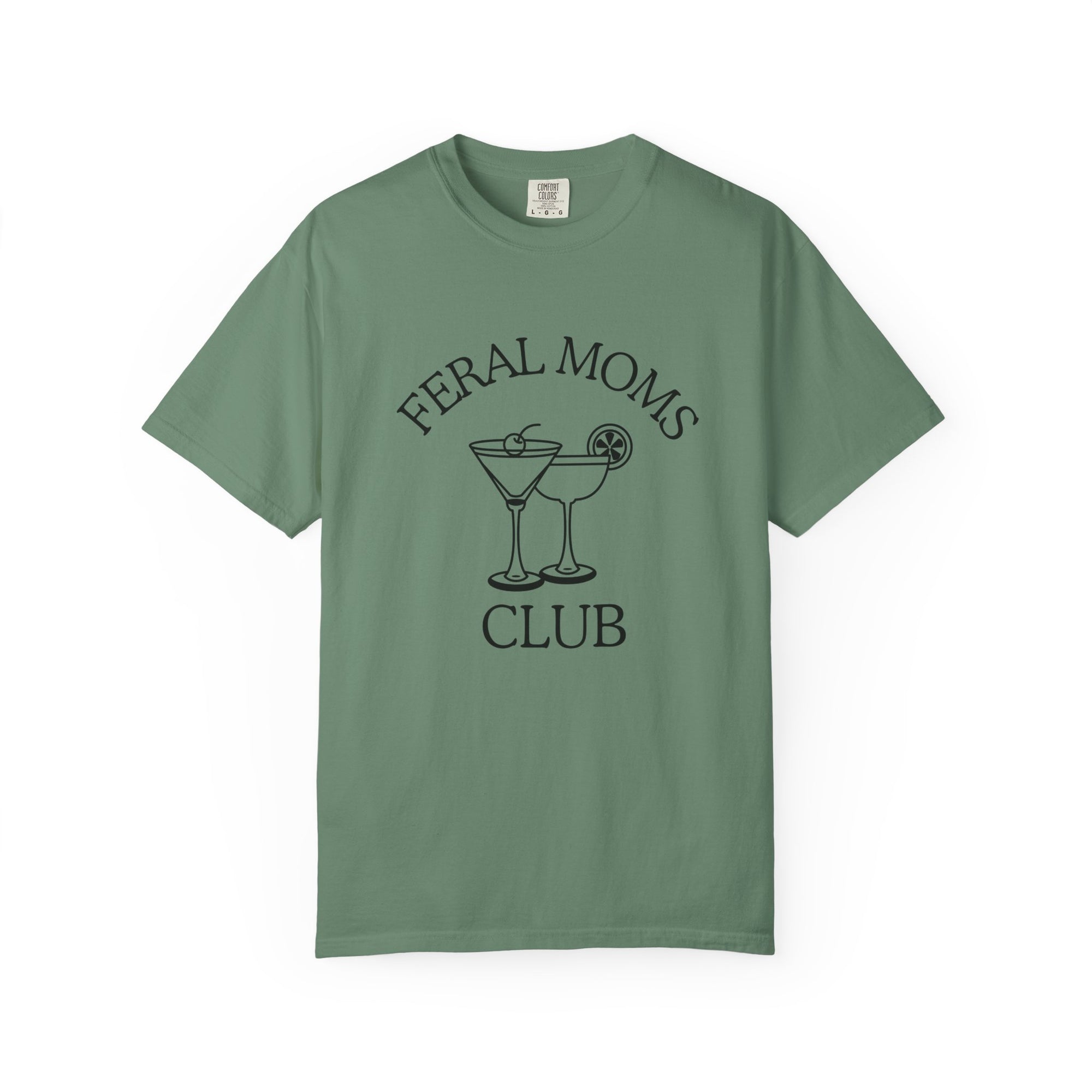 Cocktails Feral Moms Club T-shirt, Relaxed Fit, Gift for Moms, Funny Tees, Mother's Day, Women's Casual Wear