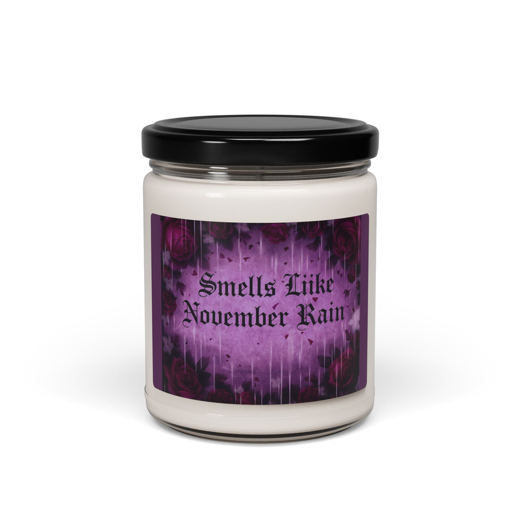 Smells Like November Rain Soy Candle | 90s Nostalgia Gift | Guns N’ Roses Inspired Candle | Retro Funny Candle for Music Lovers