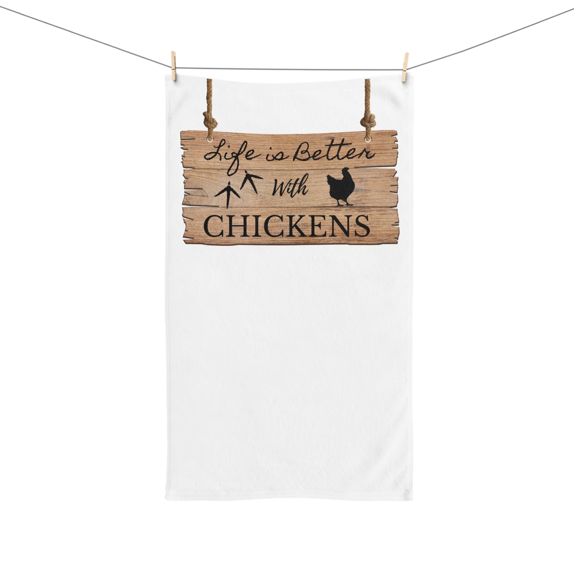 Life is Better with Chickens Tea Towel – Farmhouse Kitchen Decor – Chicken Lover Gift – Rustic Country Dish Towel for Farmhouse Style