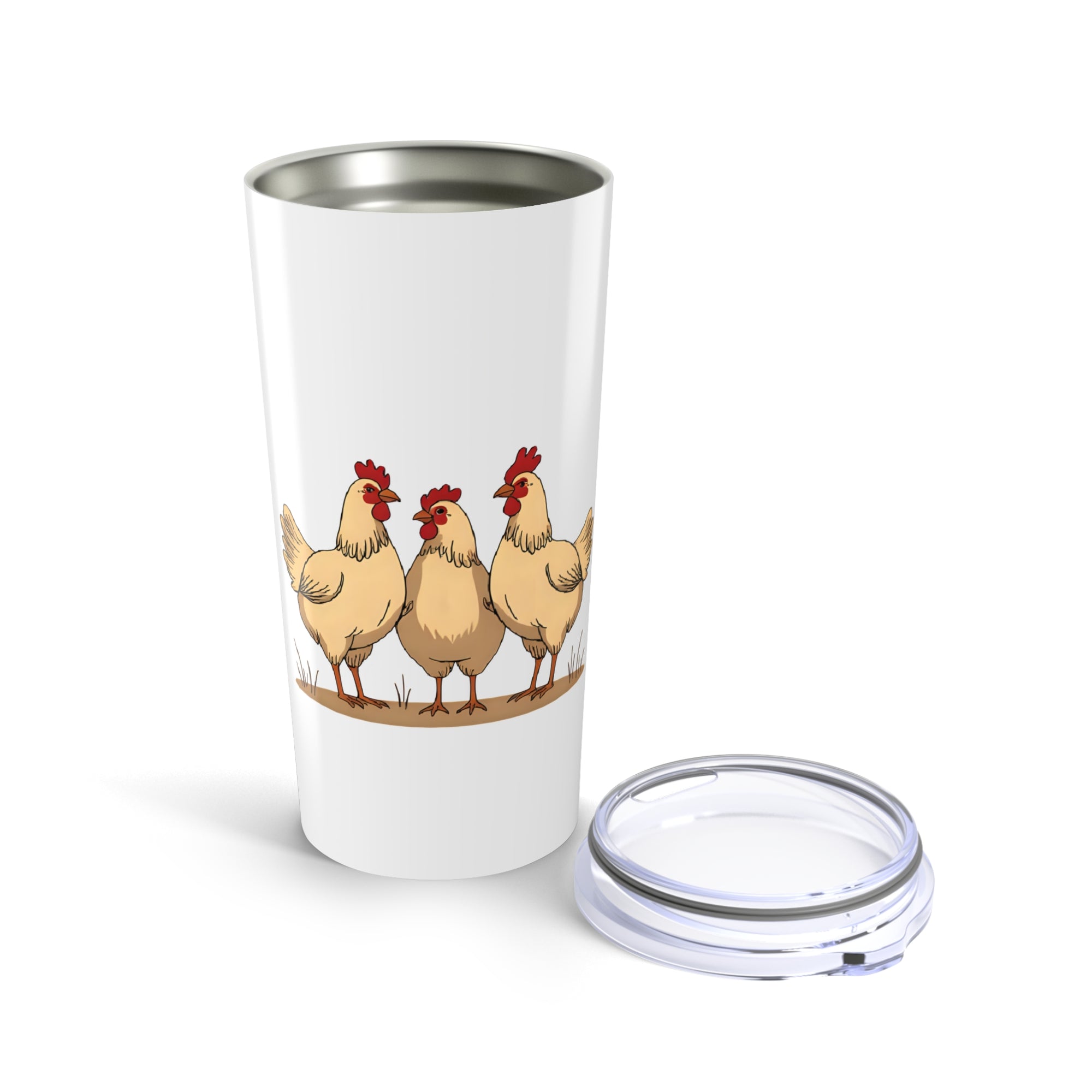 Coop Gossip Headquarters Farmhouse Chicken Tumbler - Cute Coop Gossip Drinkware for Animal Lovers | 20oz Insulated Travel Mug for Gifts, Kitchen Decor, Home
