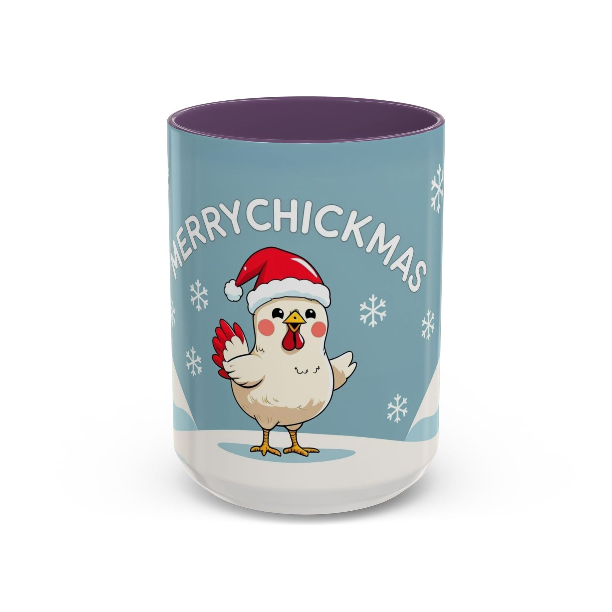 Merry Chickmas Christmas Chicken Accent Coffee Mug - Cute Holiday Gift, Festive Drinkware, Winter Celebration, Merry Chickmas, Funny Holiday Gift for Chicken Moms