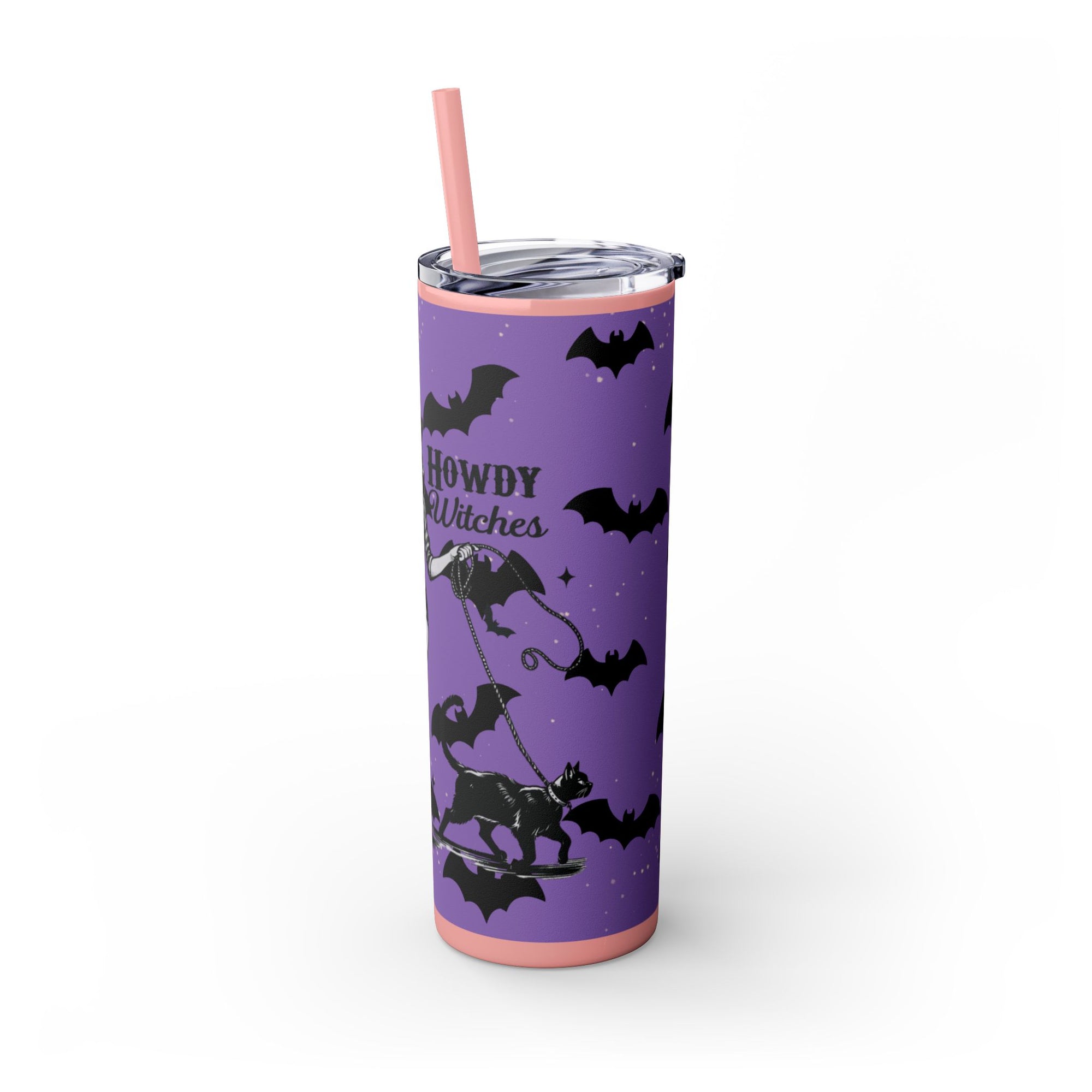 Halloween-Themed Skinny Tumbler with Straw, 20oz | Perfect for Spooky Parties, Trick or Treating, Gifting, or Everyday Use
