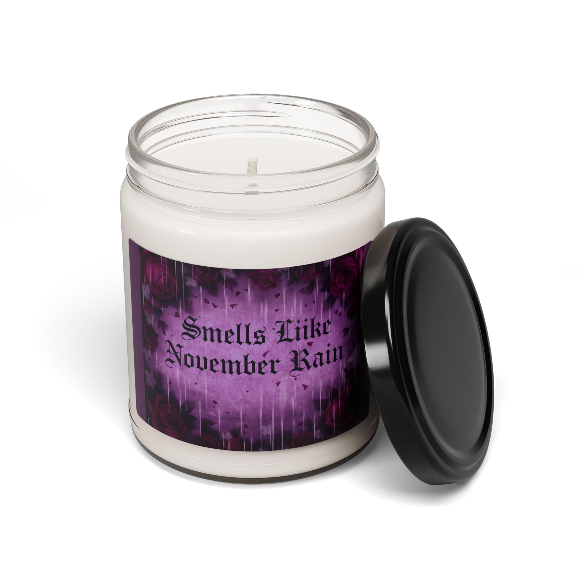 Smells Like November Rain Soy Candle | 90s Nostalgia Gift | Guns N’ Roses Inspired Candle | Retro Funny Candle for Music Lovers