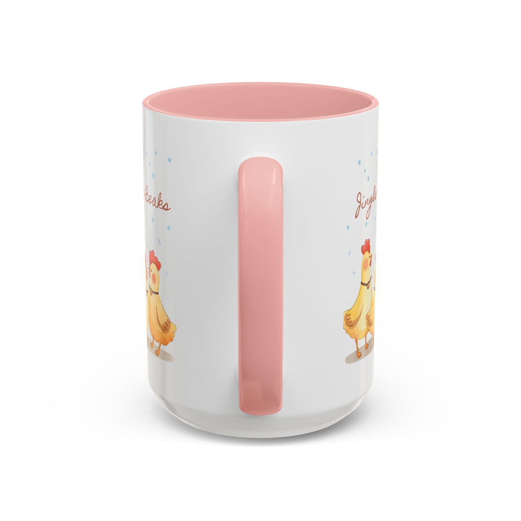 Jingle Beaks Chicken Mug – Funny Holiday Coffee Cup – Farmhouse Christmas Gift for Chicken Lovers  Accent Coffee Mug, Cute Chickens Coffee Cup, Holiday Gift, Fun Kitchen Decor, Farmhouse Style Mug, Unique Present