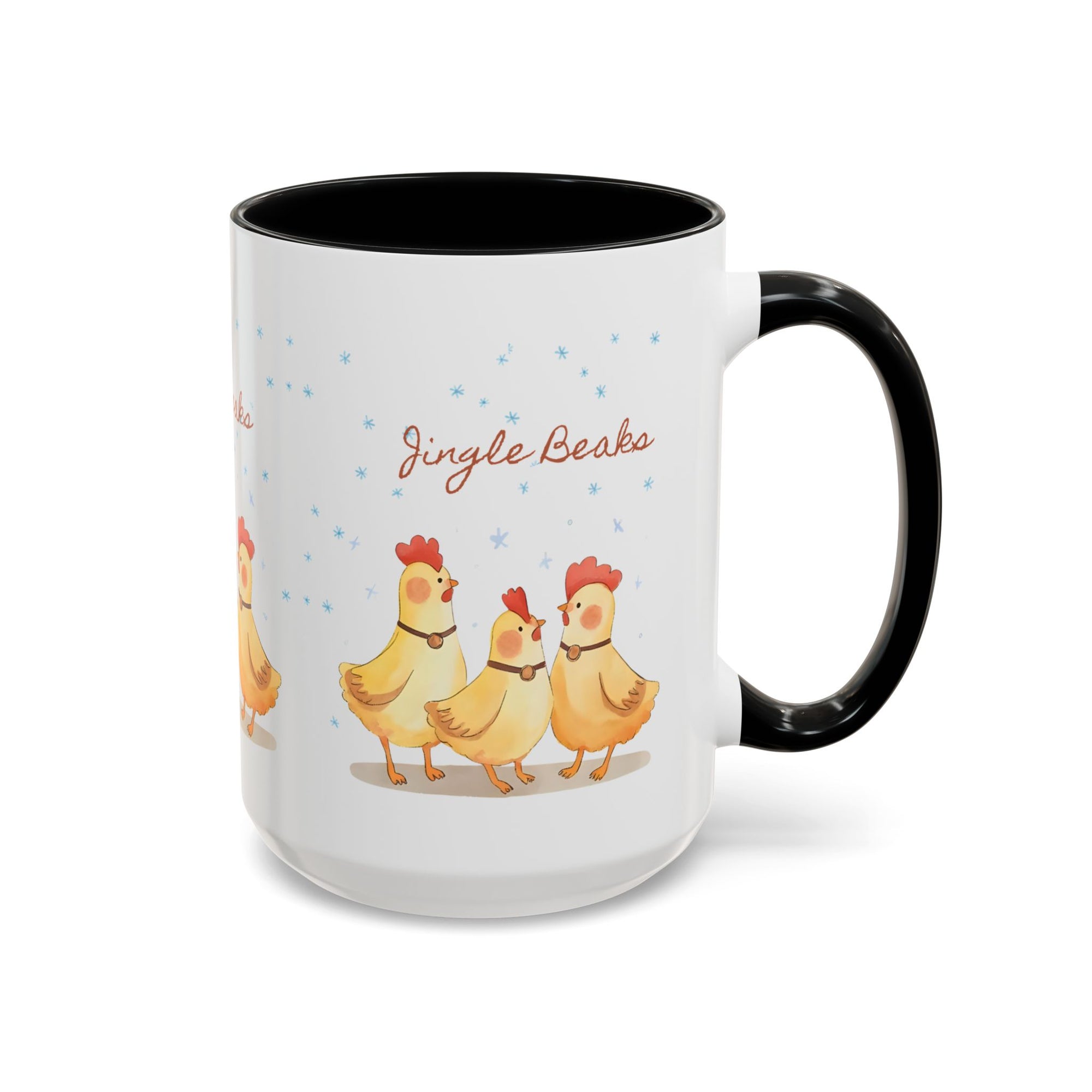Jingle Beaks Chicken Mug – Funny Holiday Coffee Cup – Farmhouse Christmas Gift for Chicken Lovers  Accent Coffee Mug, Cute Chickens Coffee Cup, Holiday Gift, Fun Kitchen Decor, Farmhouse Style Mug, Unique Present