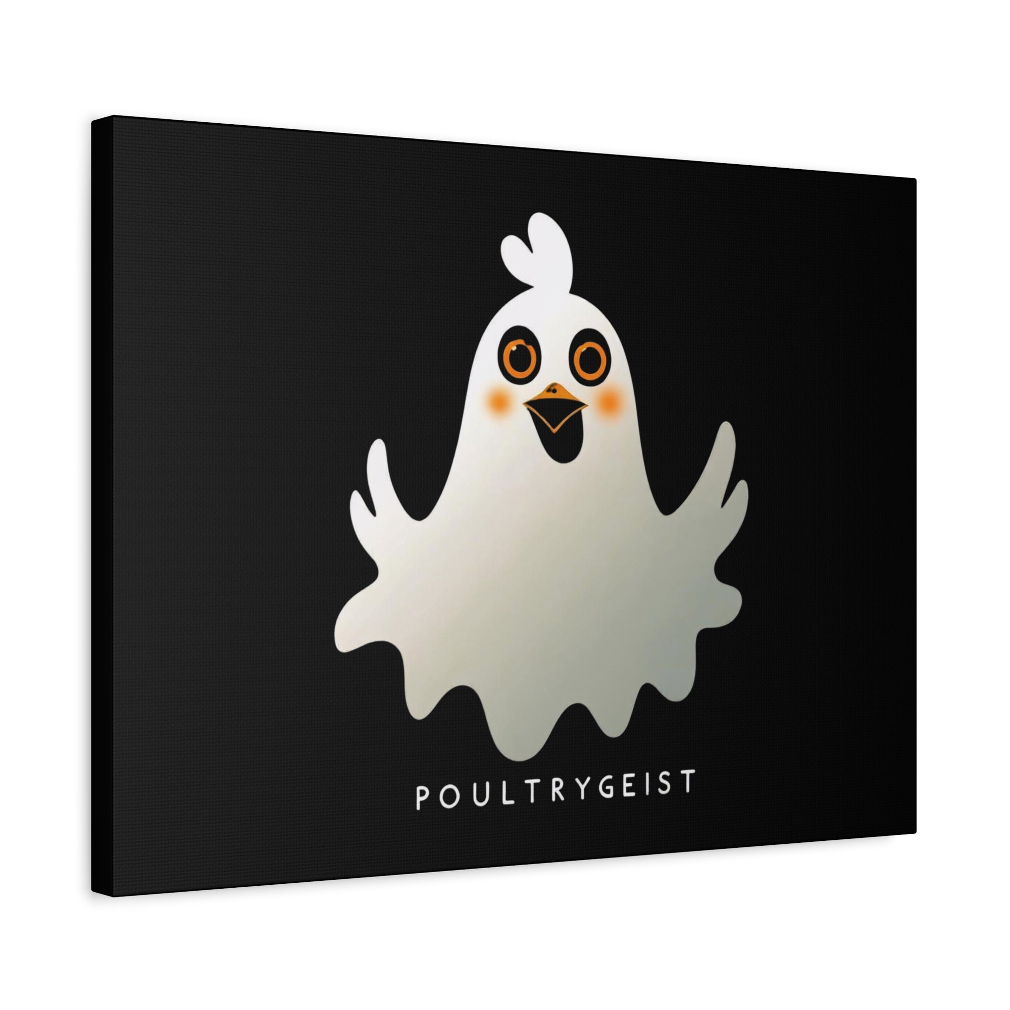 Poultrygeist Chicken Halloween Wall Art – Funny Farmhouse Spooky Decor – Gift for Chicken Lovers Whimsical Canvas Wall Art, Poultrygeist Decor, Cute Ghost Art, Halloween Home Decor, Fun Wall Hanging