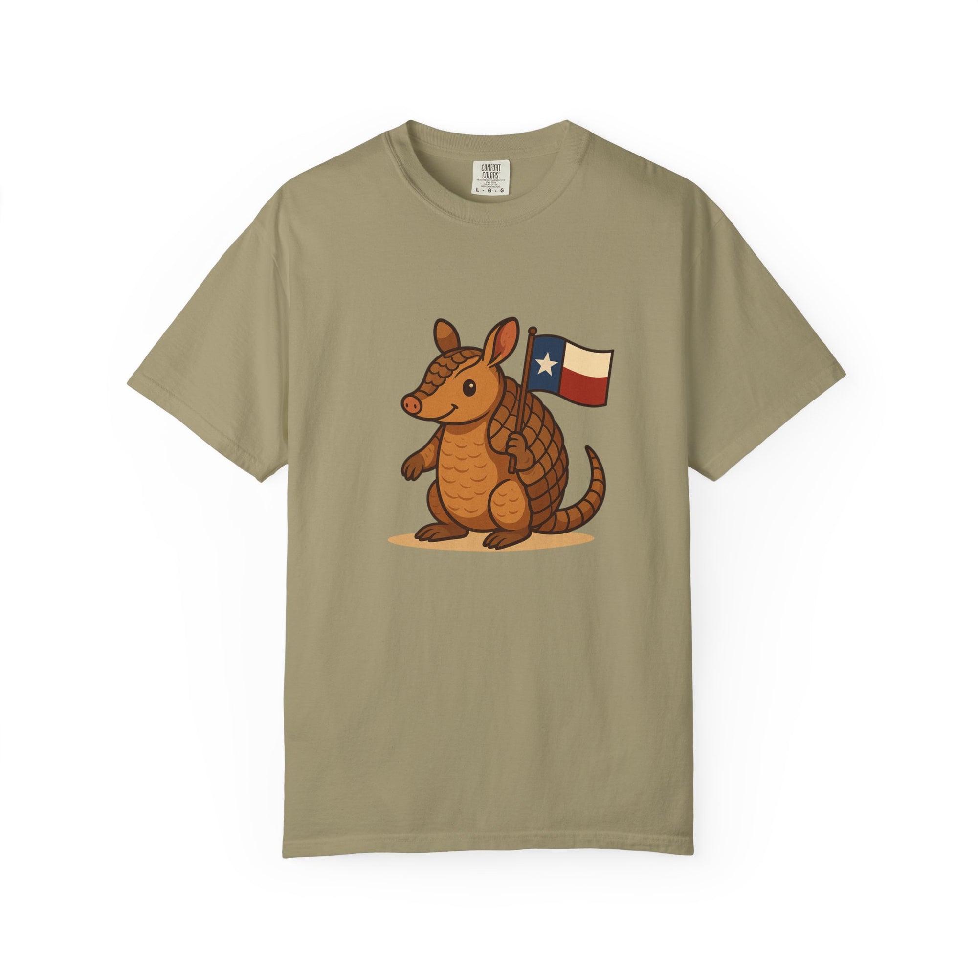 Armadillo holding Texas Flag Unisex Garment-Dyed T-shirt